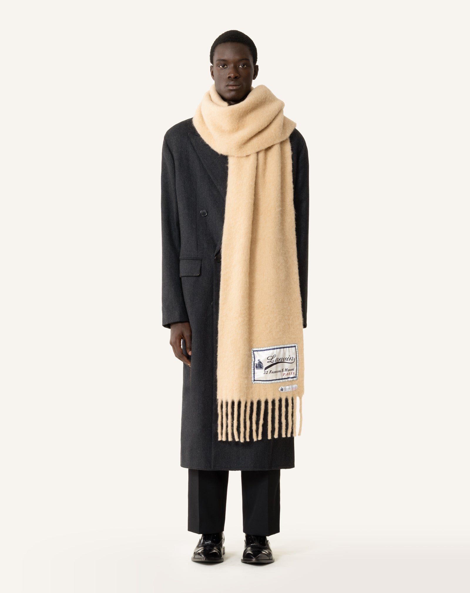 ÉCHARPE À FRANGES ÉTIQUETTE 22 FAUBOURG EN LAINE