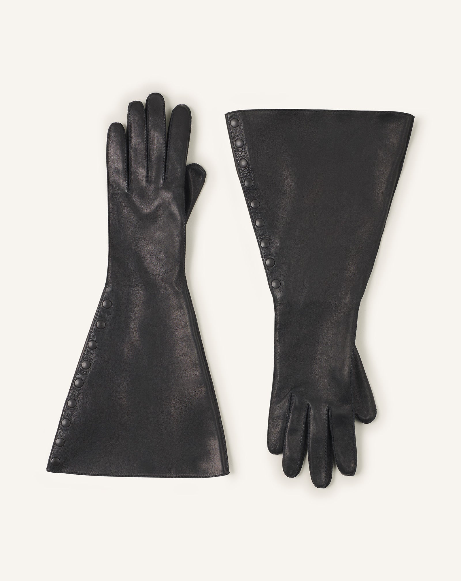 GANTS LARGES EN CUIR NOIR