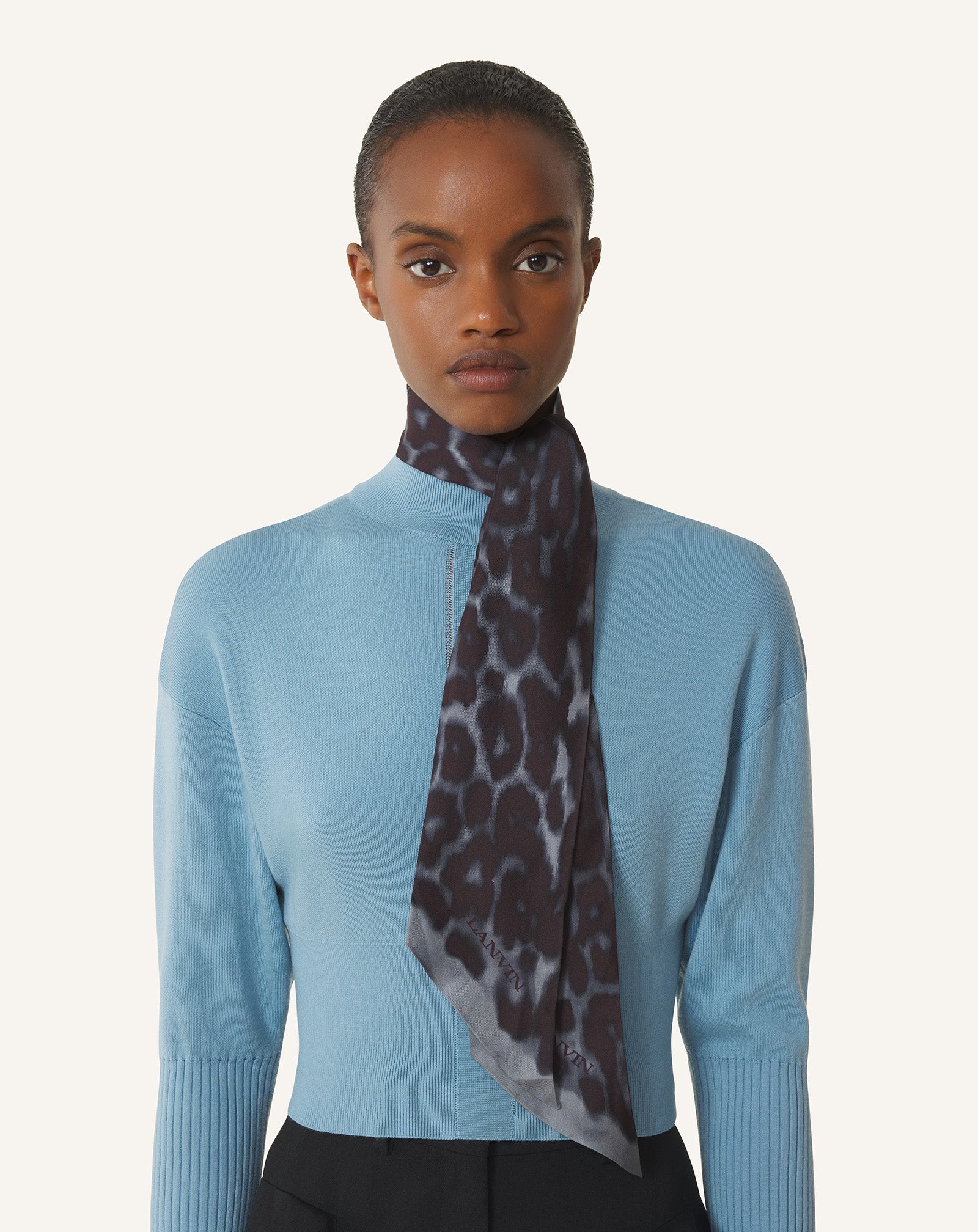 BANDEAU EN SOIE IMPRIMÉ LÉOPARD