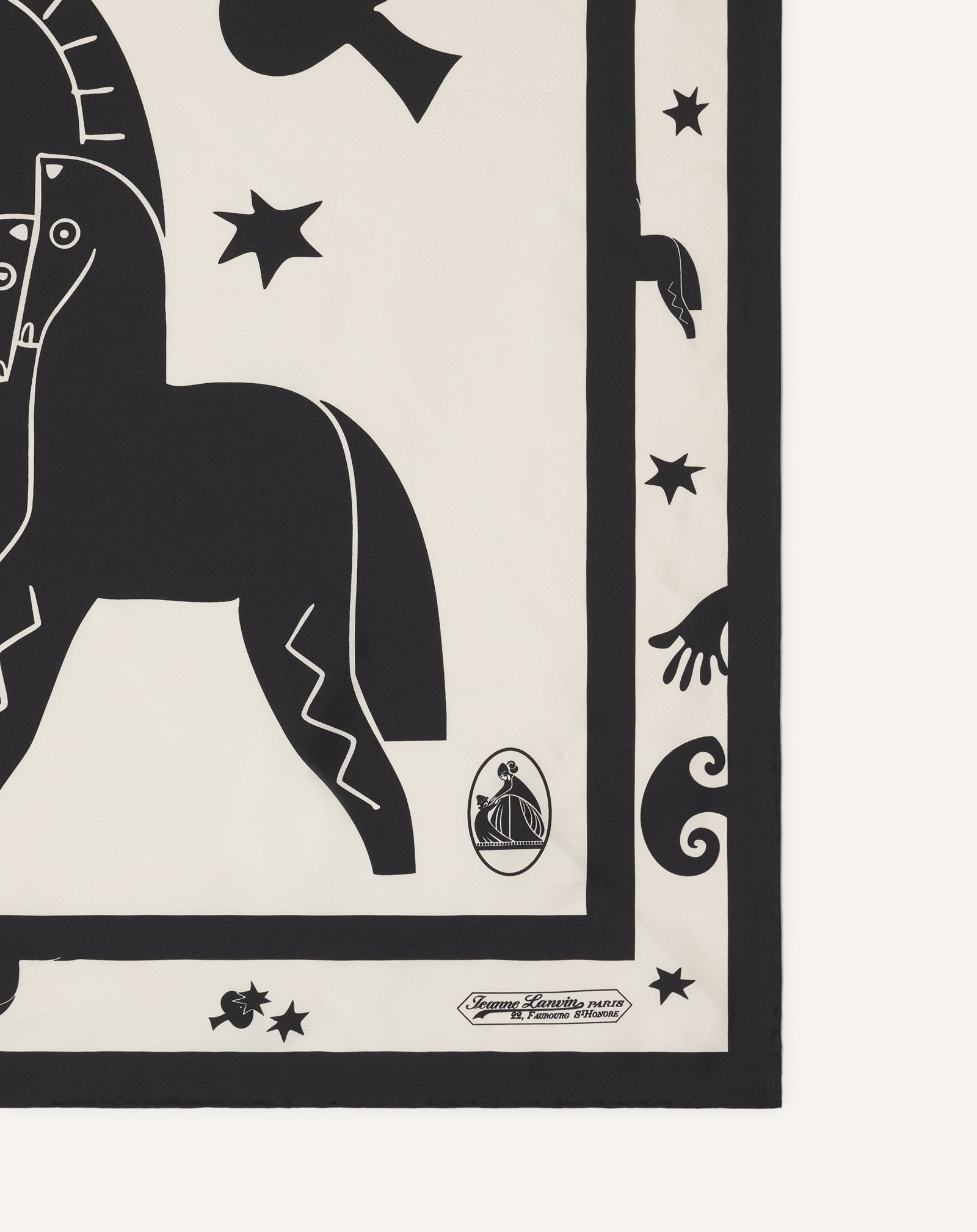 CARRÉ IMPRIMÉ LUNAR YEAR CHEVAL EN SOIE