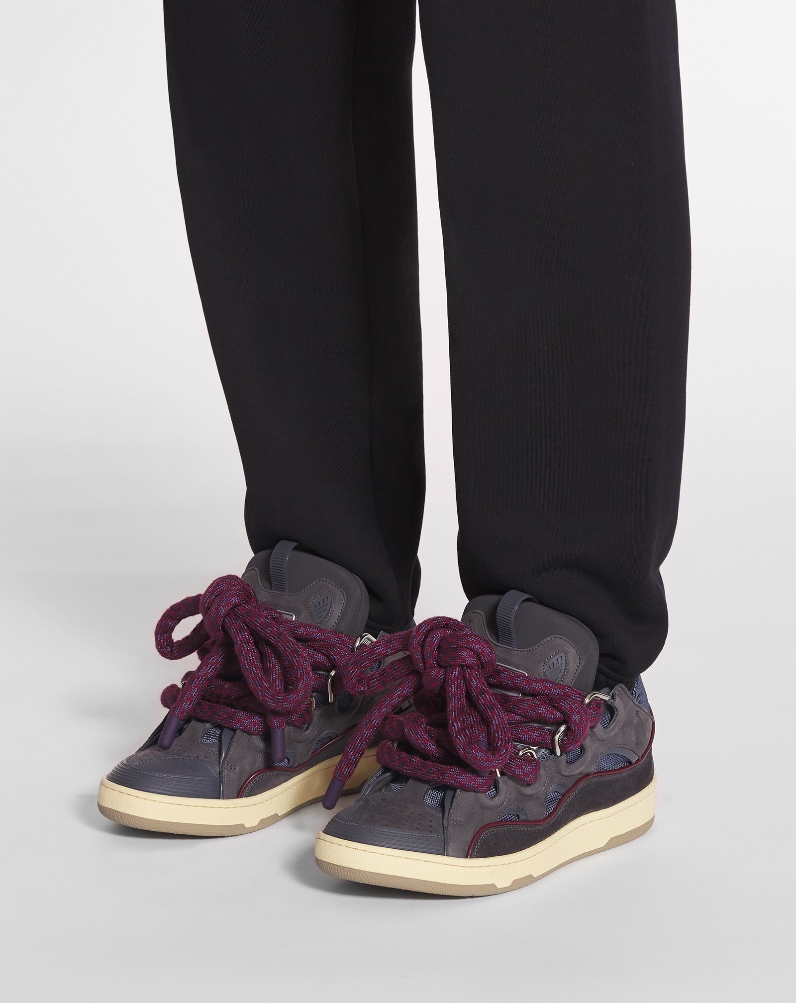 SNEAKERS CURB EN CUIR LACETS SNAKE