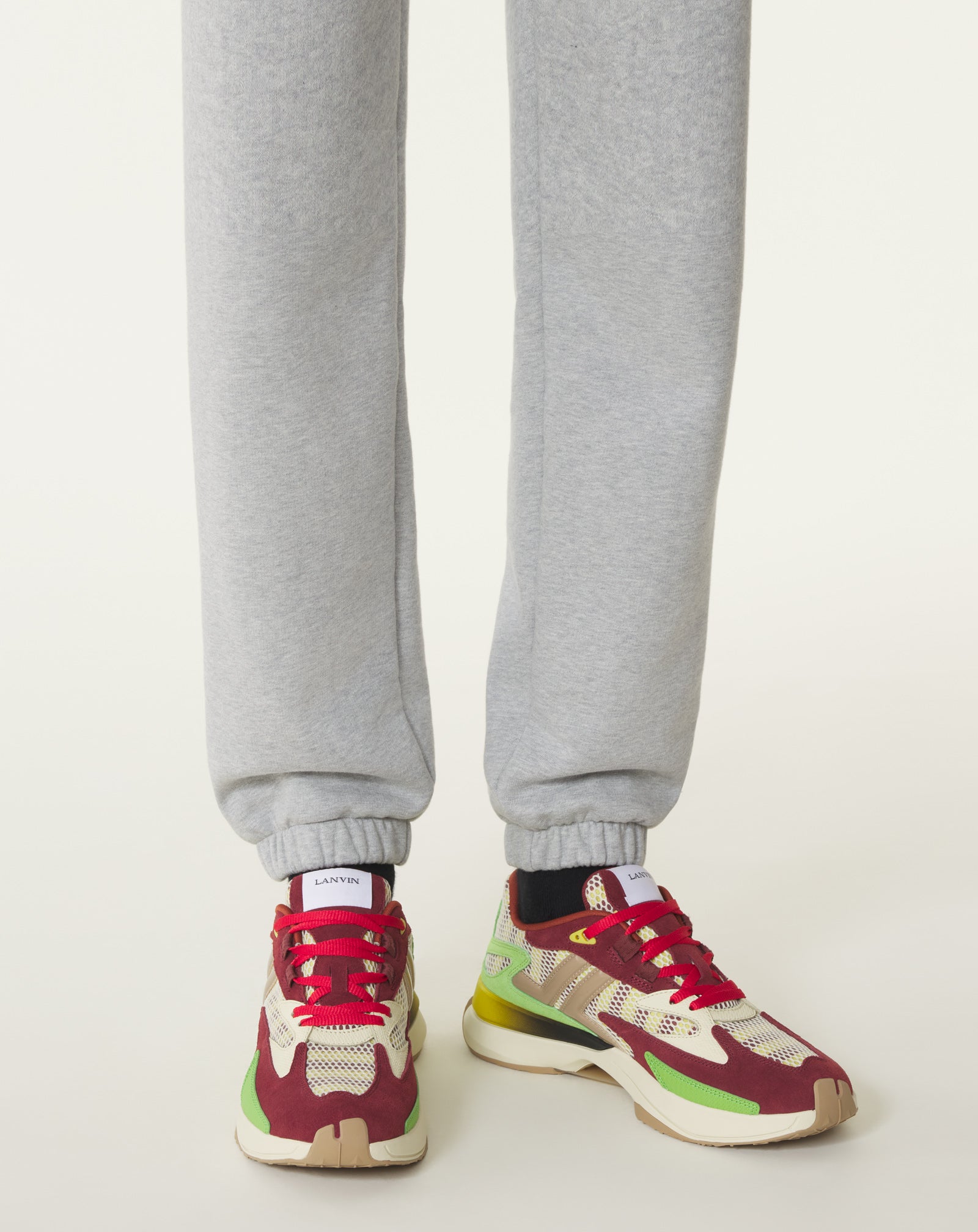 SNEAKERS JLA EN MESH ET CUIR MÉTALLISÉ