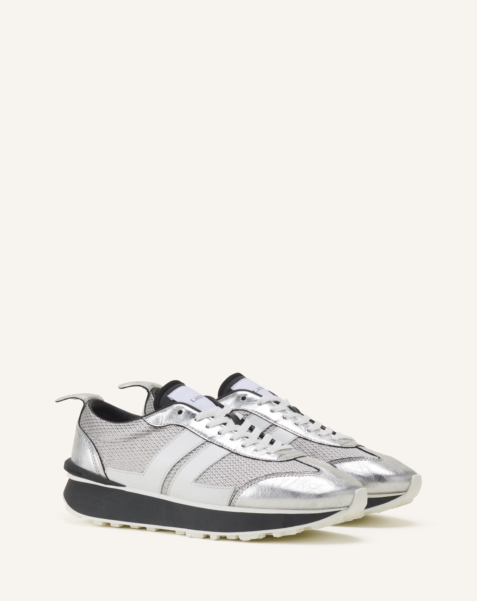 SNEAKERS BUMPR EN CUIR METALLISE FROISSE