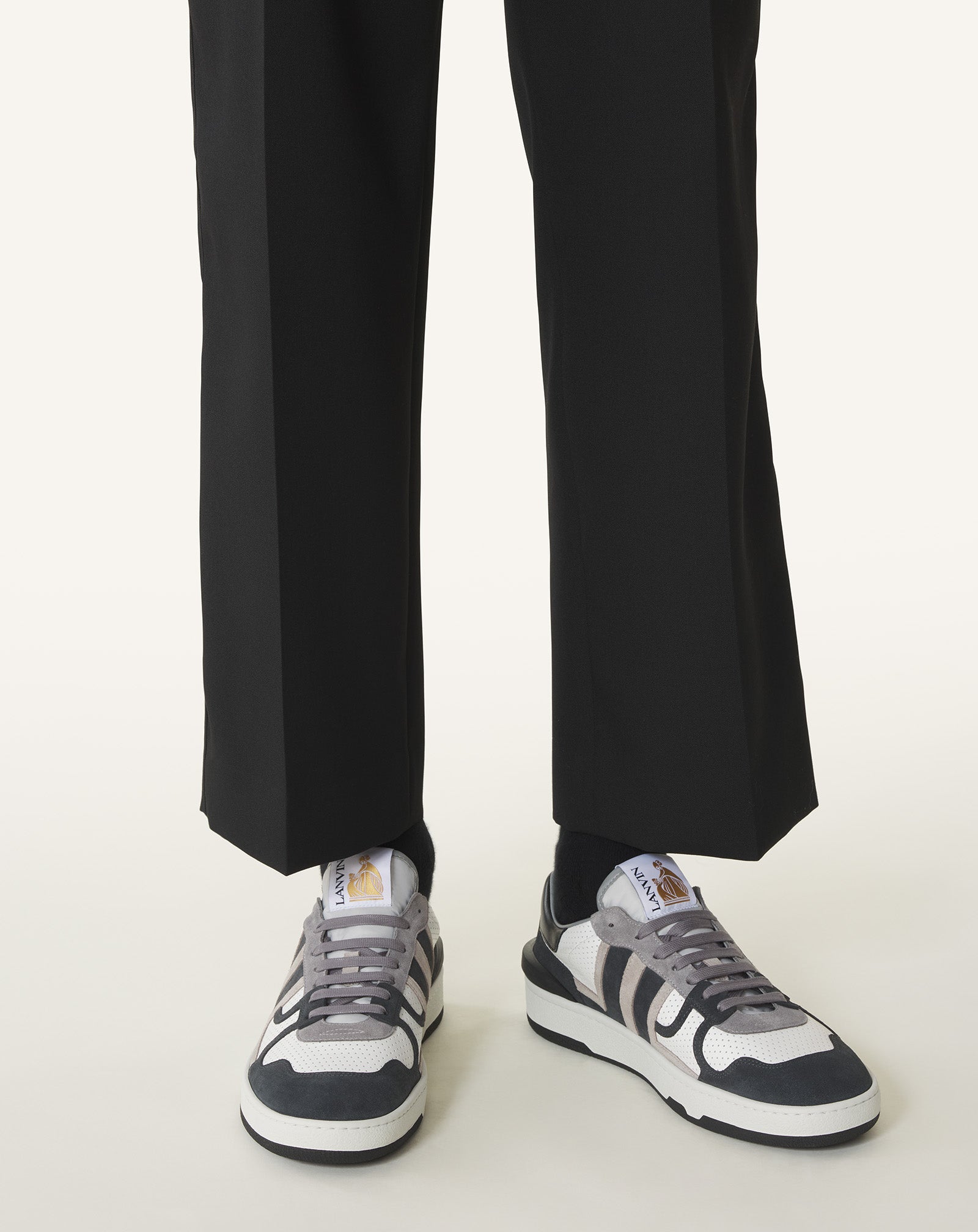 SNEAKERS CLAY EN CUIR PERFORÉ ET SUÈDE