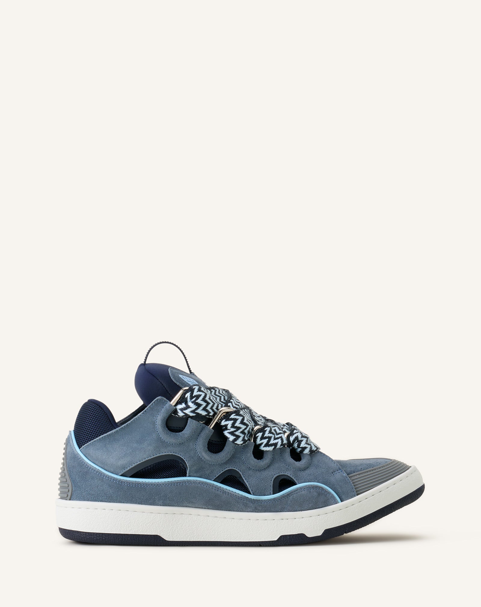 SNEAKERS CURB EN CUIR BLEU