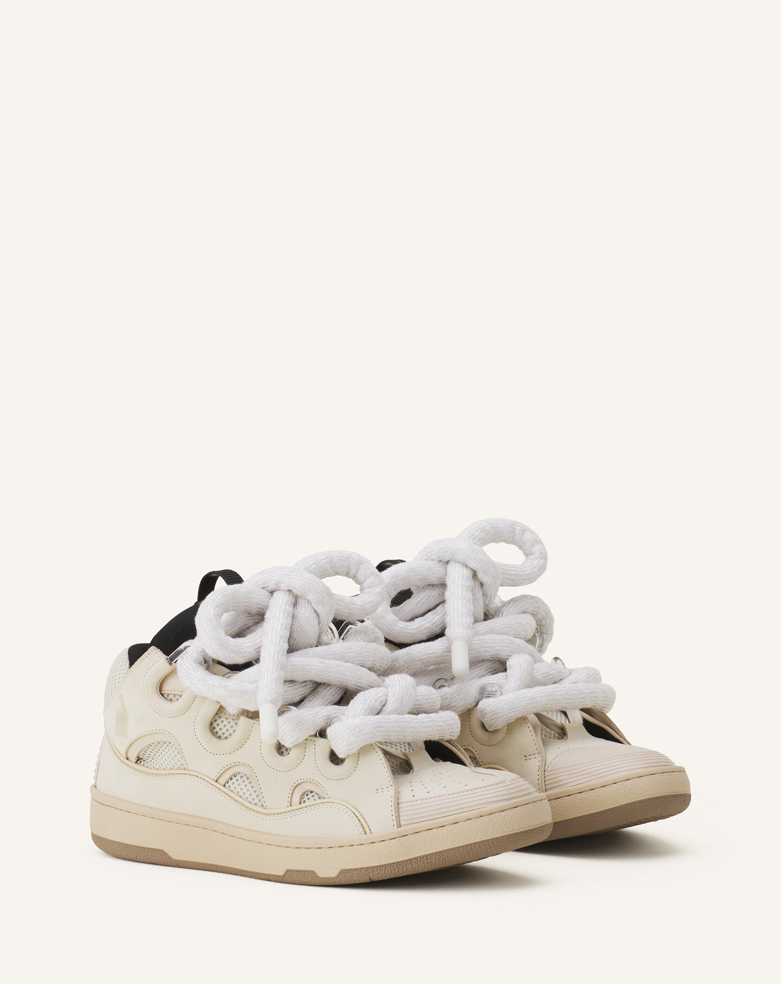 SNEAKERS CURB EN CUIR LACETS SNAKE