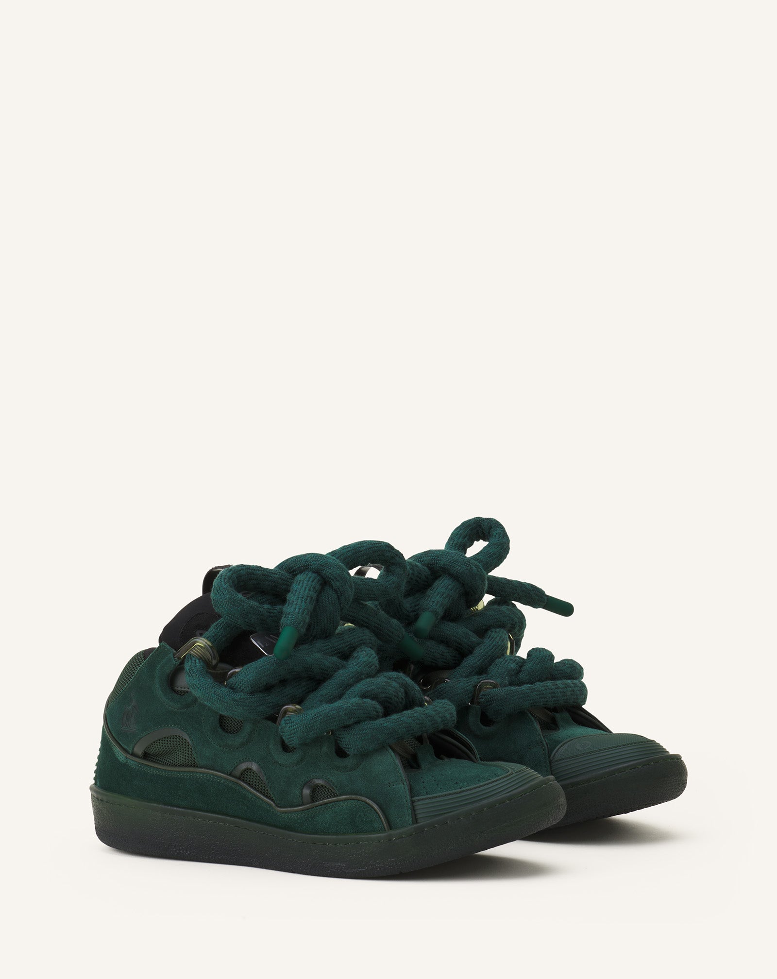 SNEAKERS CURB EN CUIR LACETS SNAKE