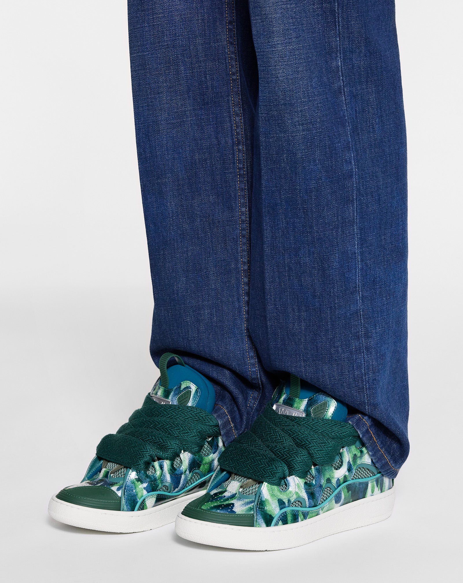 SNEAKERS CURB EN CUIR À PAILLETTES