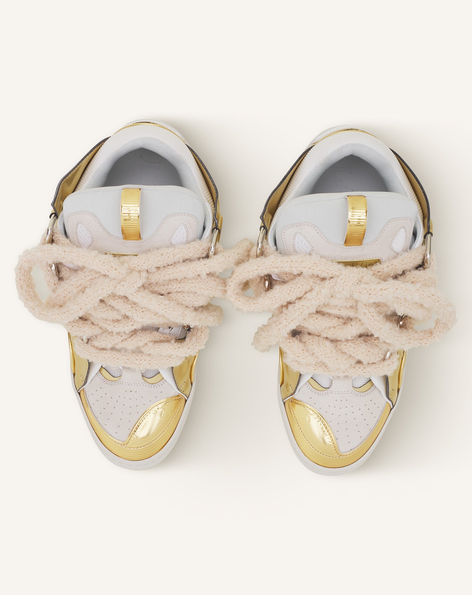 CURB SNEAKERS EN CUIR METALISÉ LACETS MAILLE