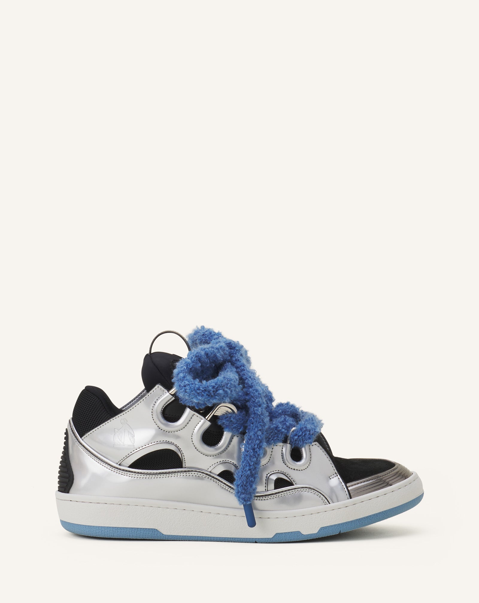 CURB SNEAKERS EN CUIR METALISÉ LACETS MAILLE