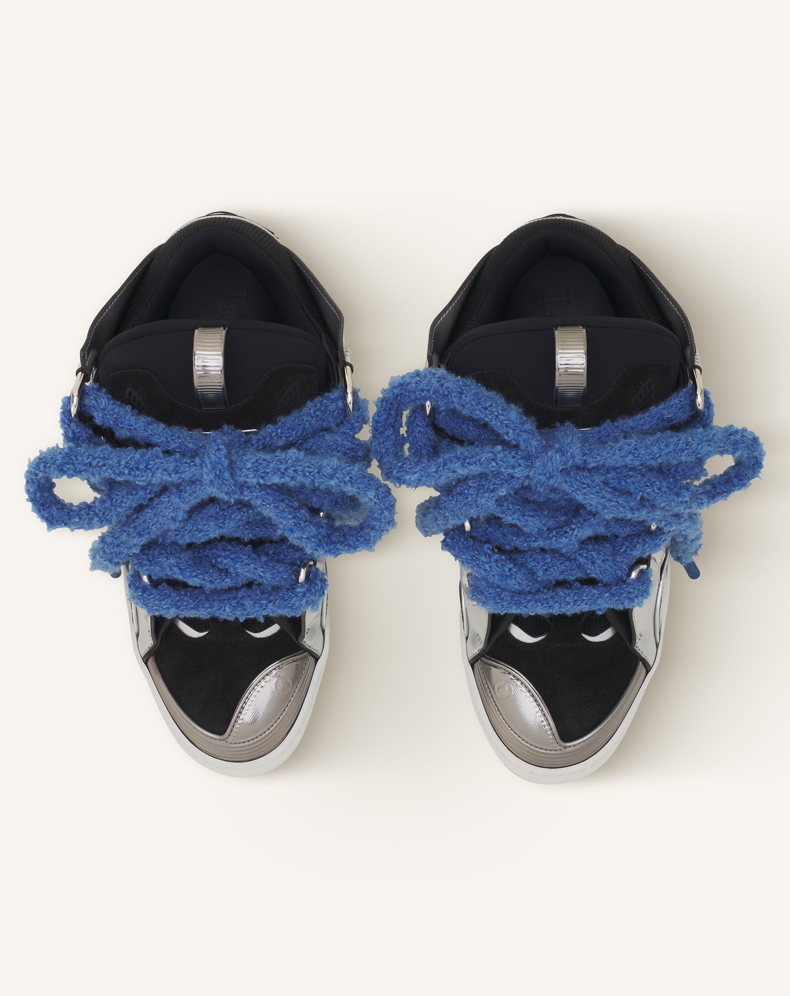 CURB SNEAKERS EN CUIR METALISÉ LACETS MAILLE