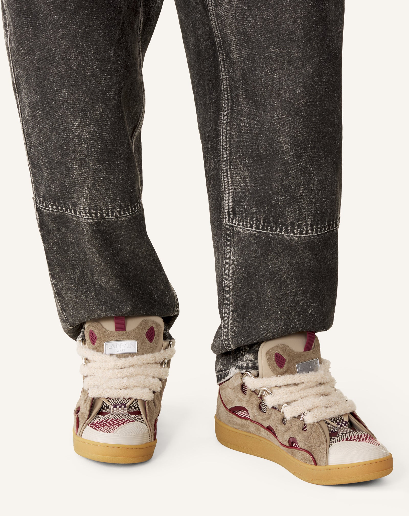 CURB SNEAKERS EN SUEDE LACETS MAILLE