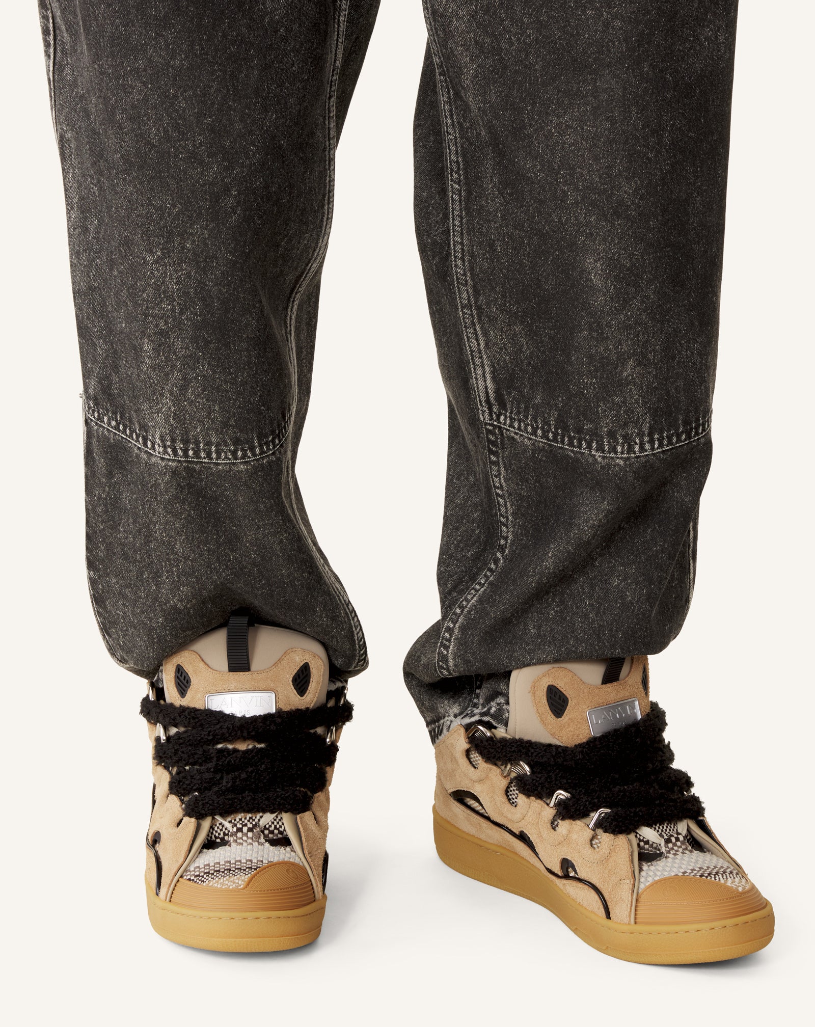 CURB SNEAKERS EN SUEDE LACETS MAILLE