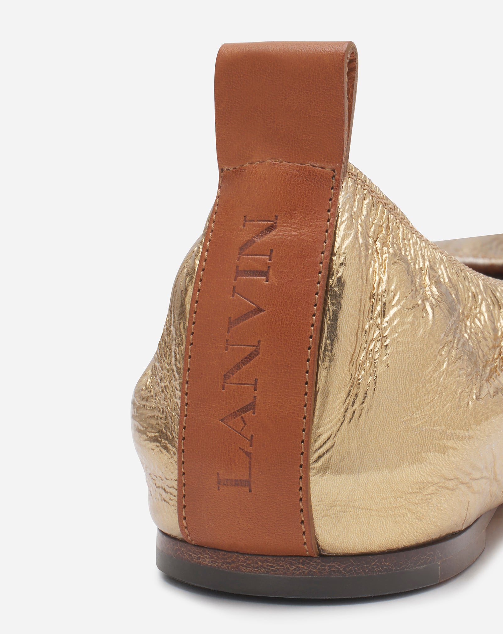 LA BALLERINE EN CUIR MÉTALLISÉ