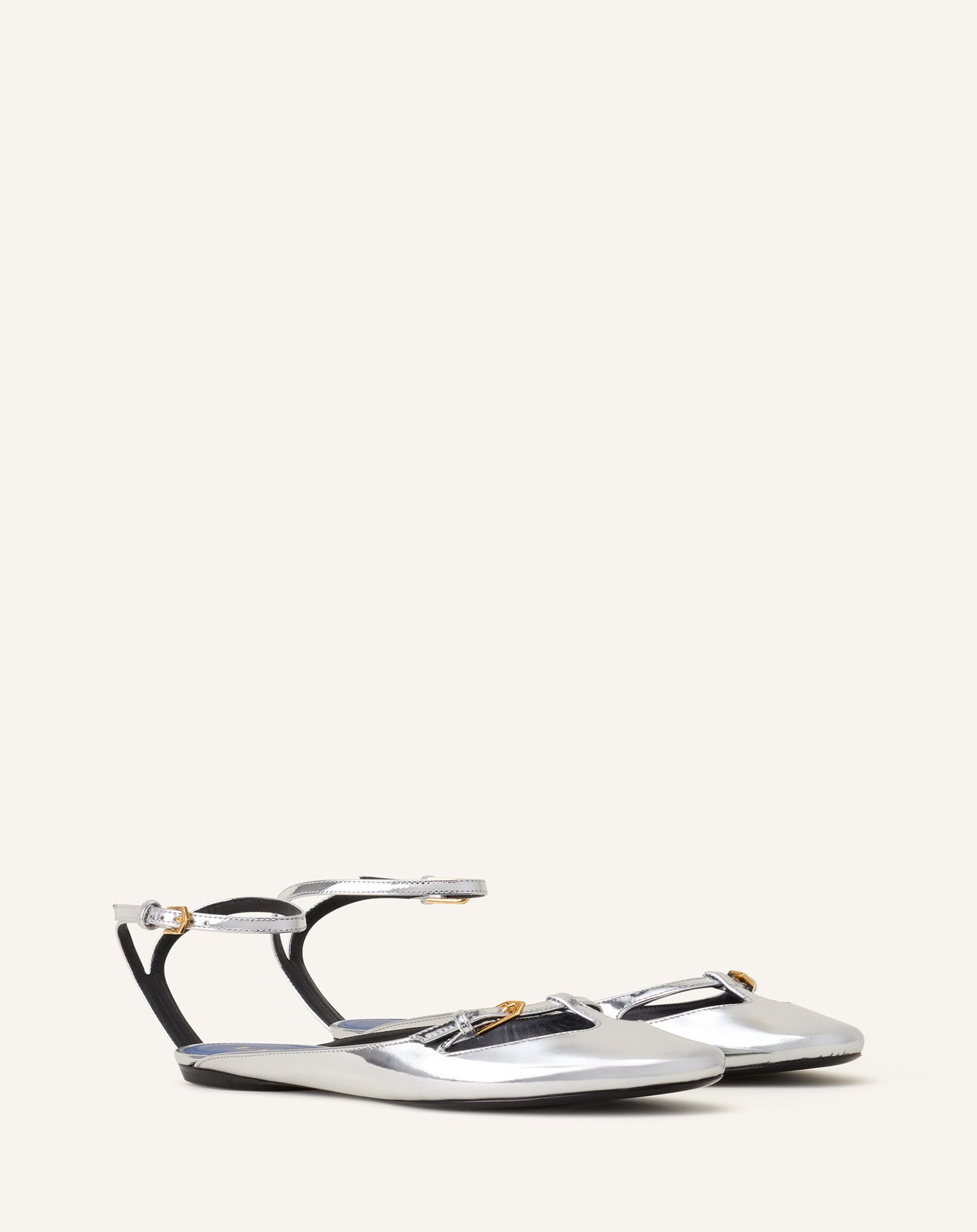 LA BALLERINE ANKLET EN CUIR MÉTALLIQUE