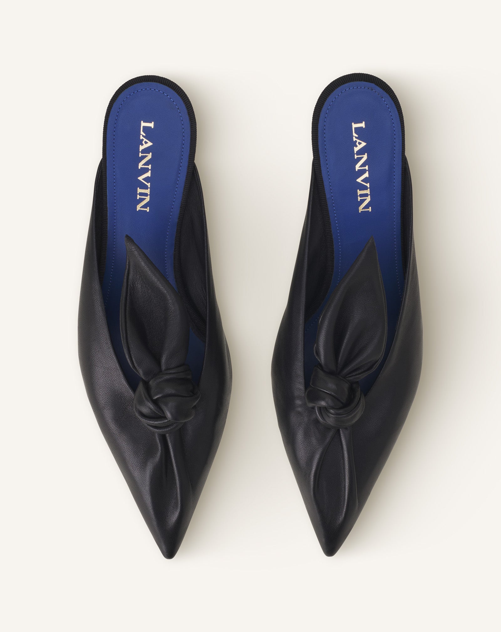 MULE À TALON MIDNIGHT STEP NOEUD EN CUIR