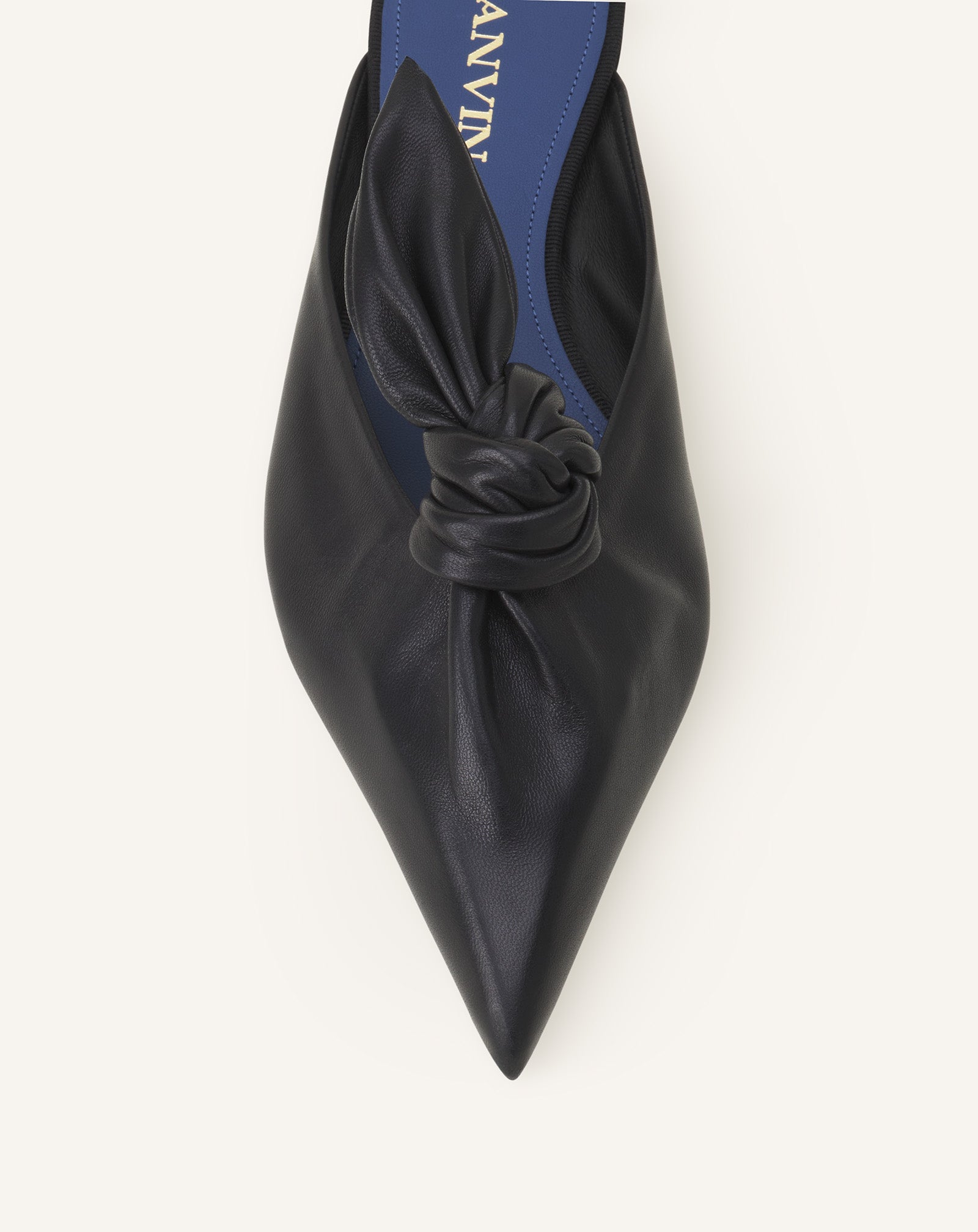 MULE À TALON MIDNIGHT STEP NOEUD EN CUIR