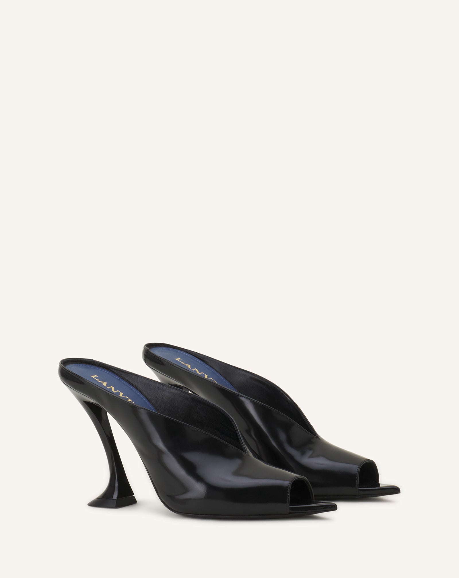 MULE MIDNIGHT STEP EN CUIR VERNI