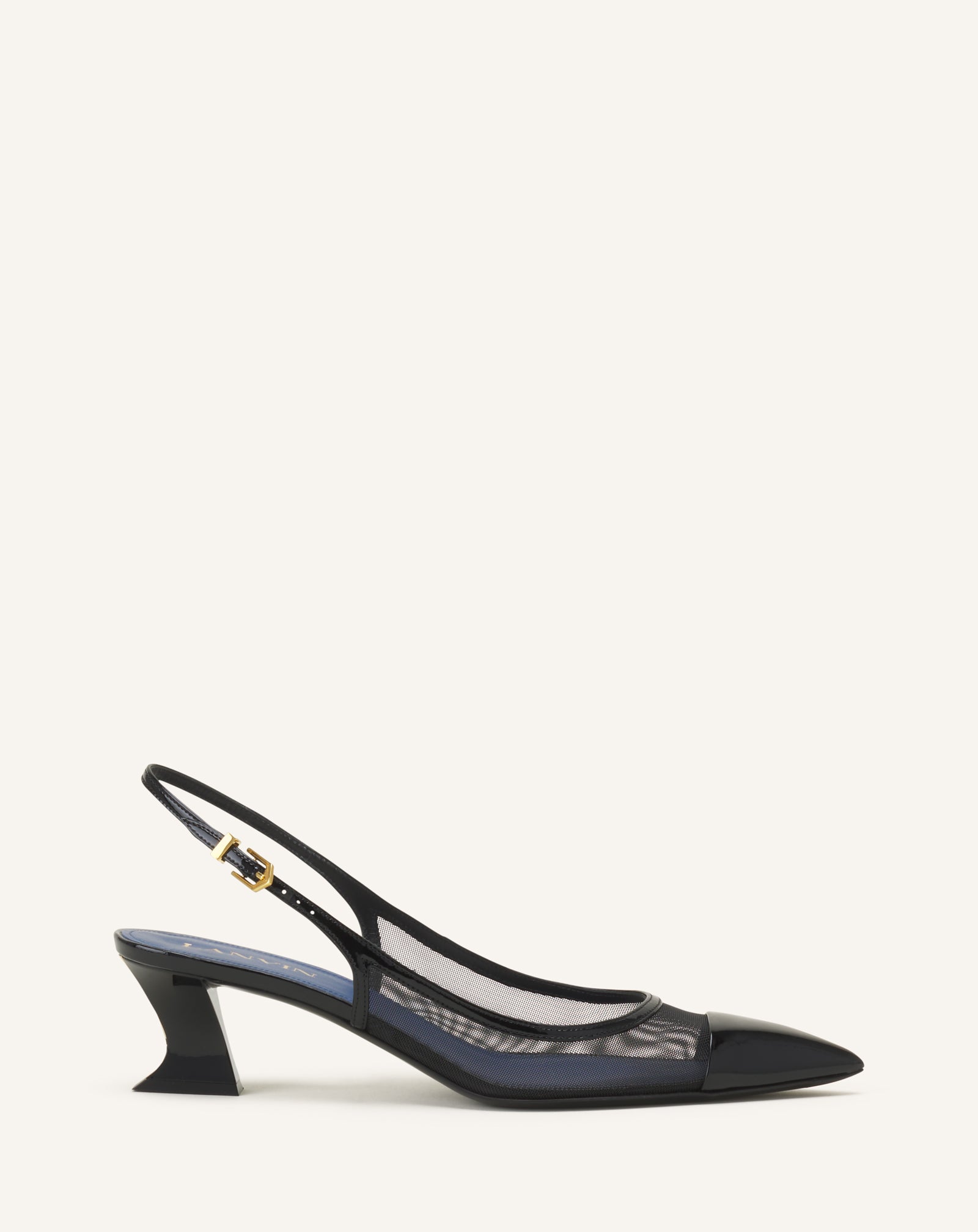 SLINGBACK NOCTURNE EN MESH ET CUIR PATENT