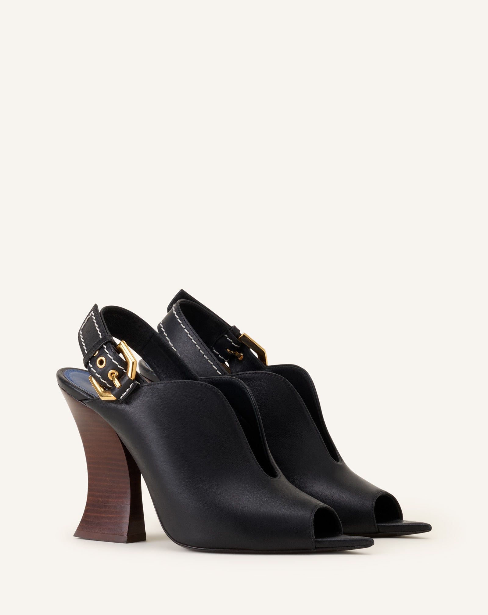 MULE A TALON BUCKLE ARCH EN CUIR