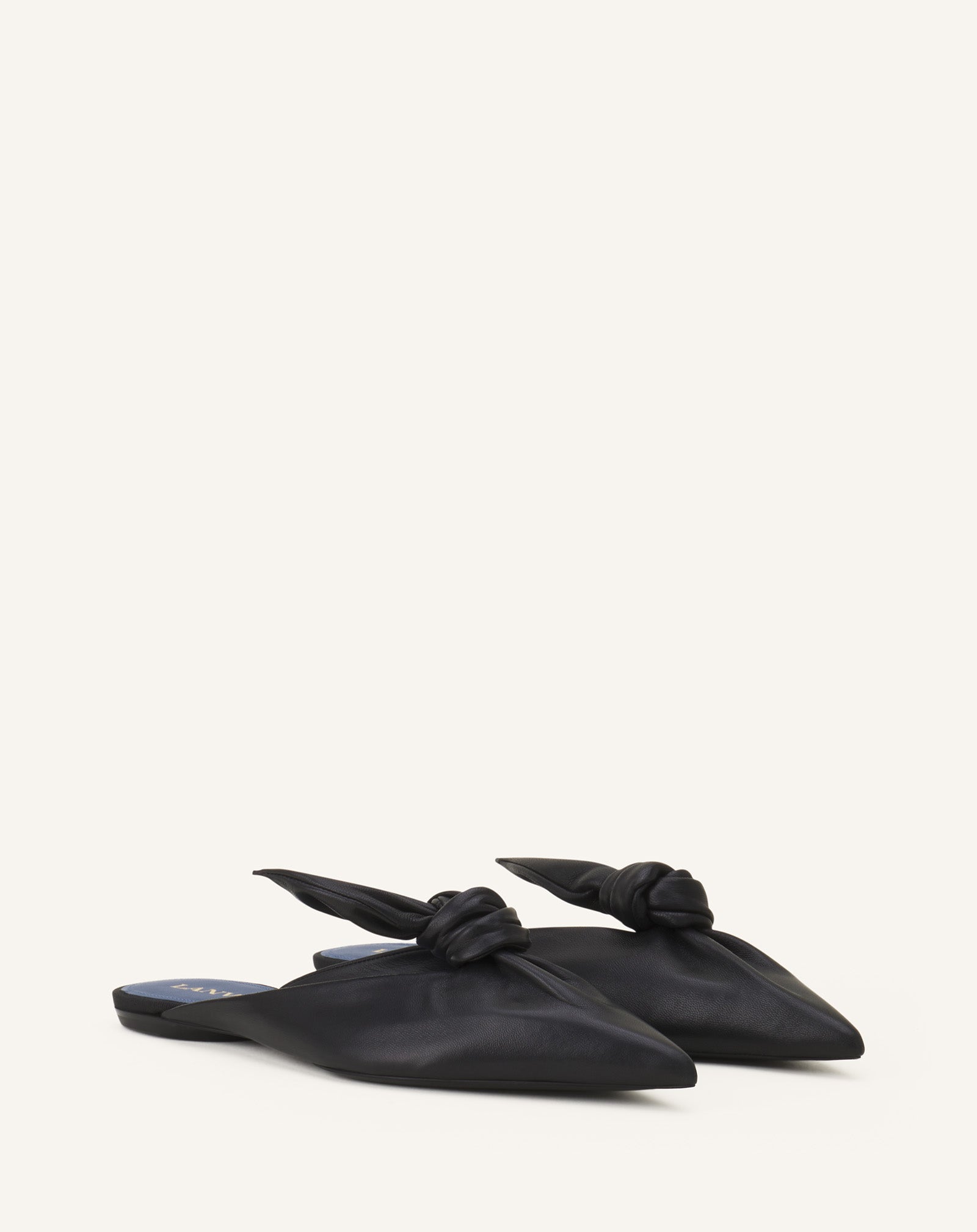 MULE MIDNIGHT STEP NOEUD EN CUIR NOIR