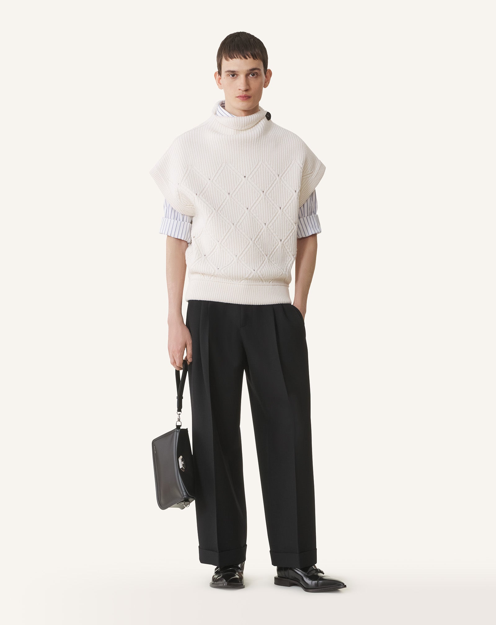 SAC POCHETTE COMPAGNON ASYMÉTRIQUE EN CUIR