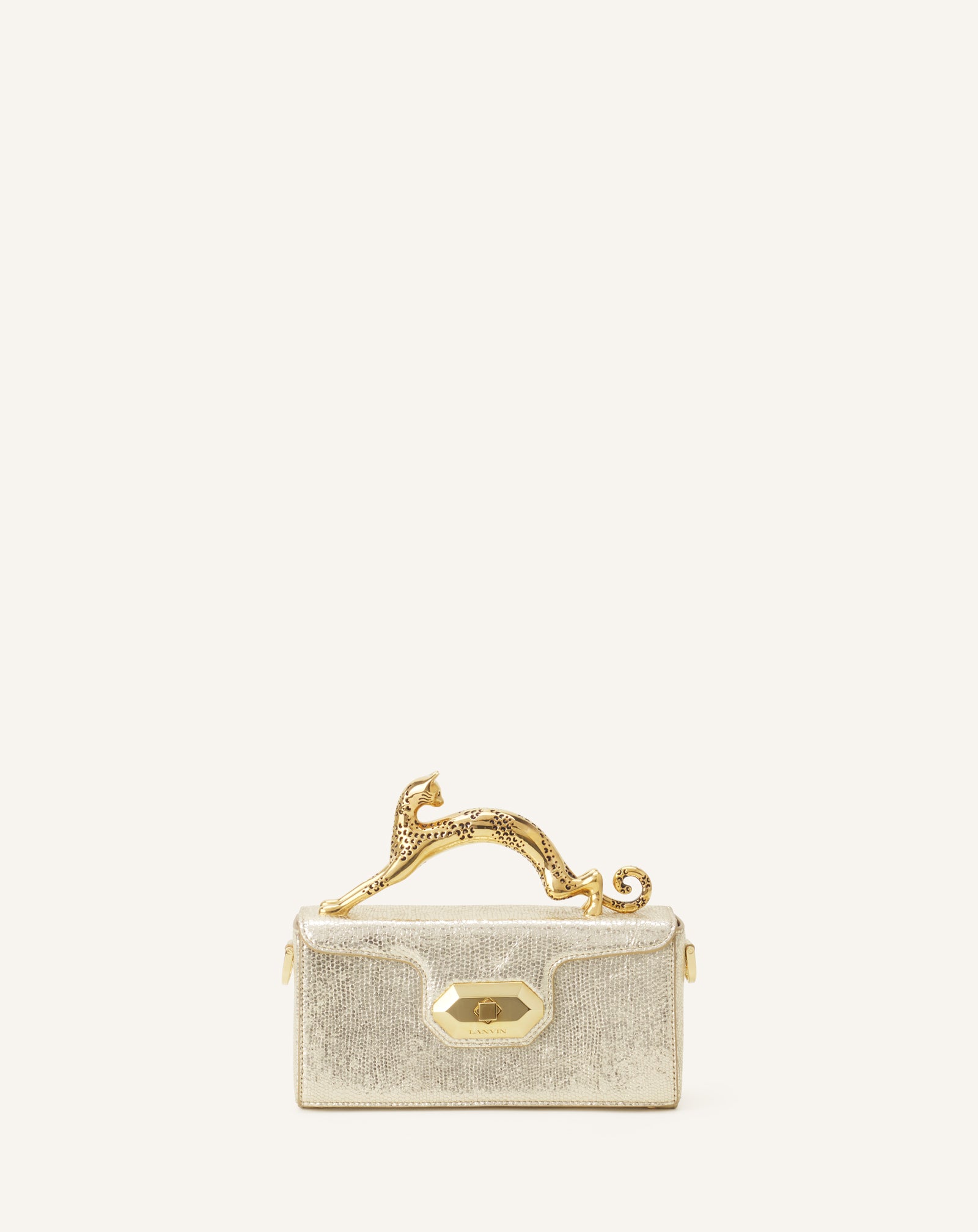 SAC PENCIL CAT NANO EN CUIR MÉTALLISÉ CRAQUELÉ