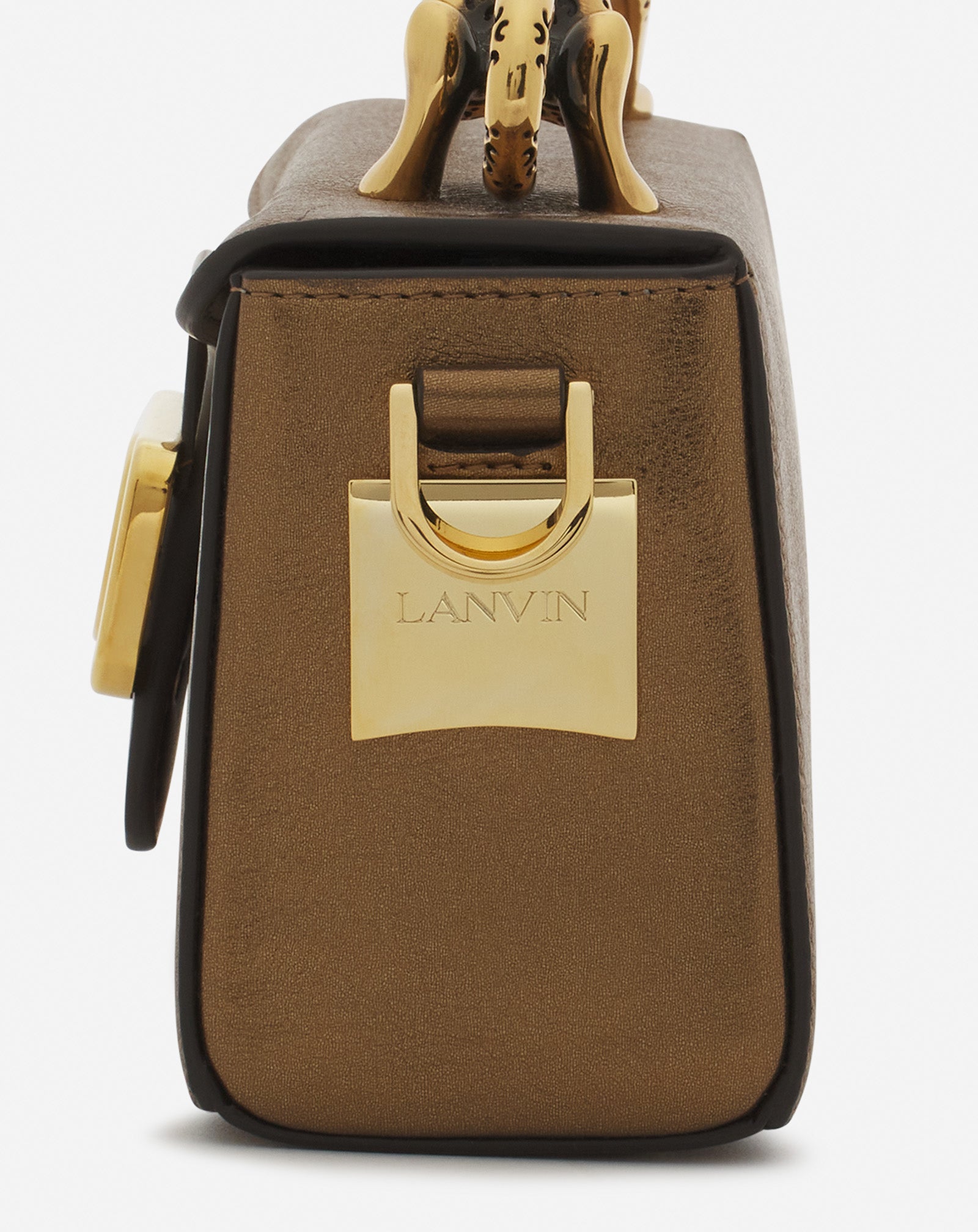 SAC PENCIL CAT NANO EN CUIR GRAINÉ MÉTALLISÉ