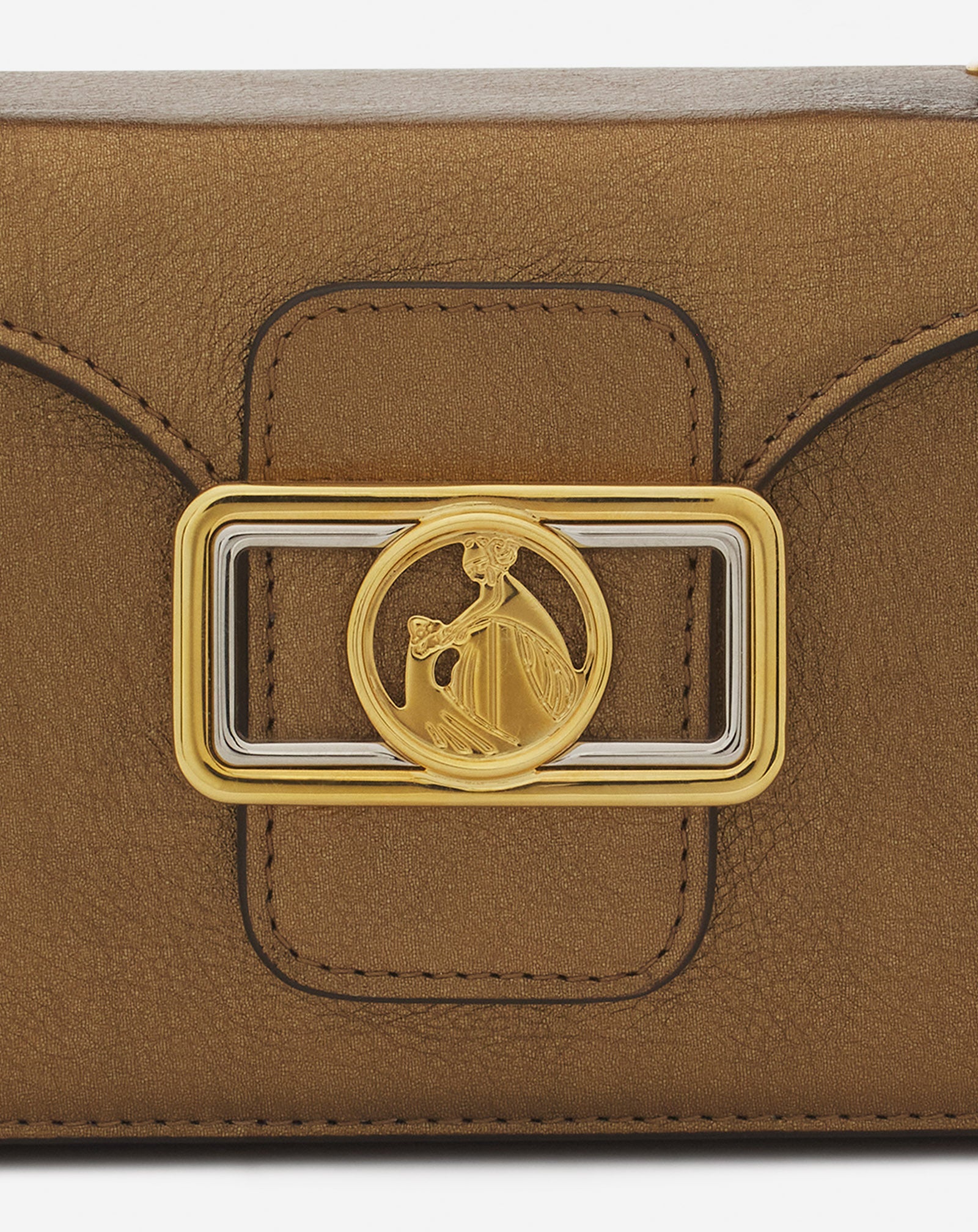 SAC PENCIL CAT NANO EN CUIR GRAINÉ MÉTALLISÉ