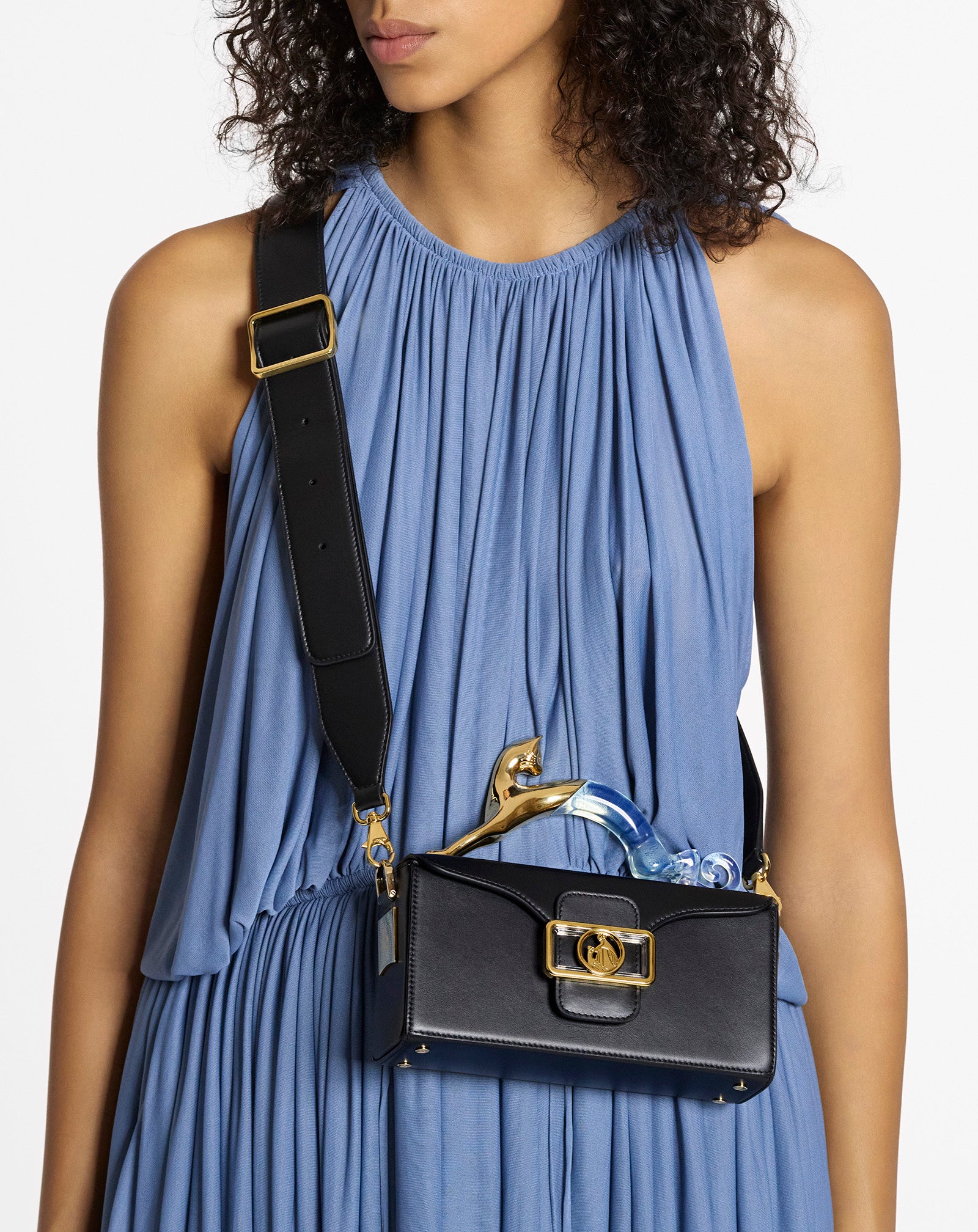 SAC PENCIL CAT NANO CHAT BI-MATIÈRE EN CUIR