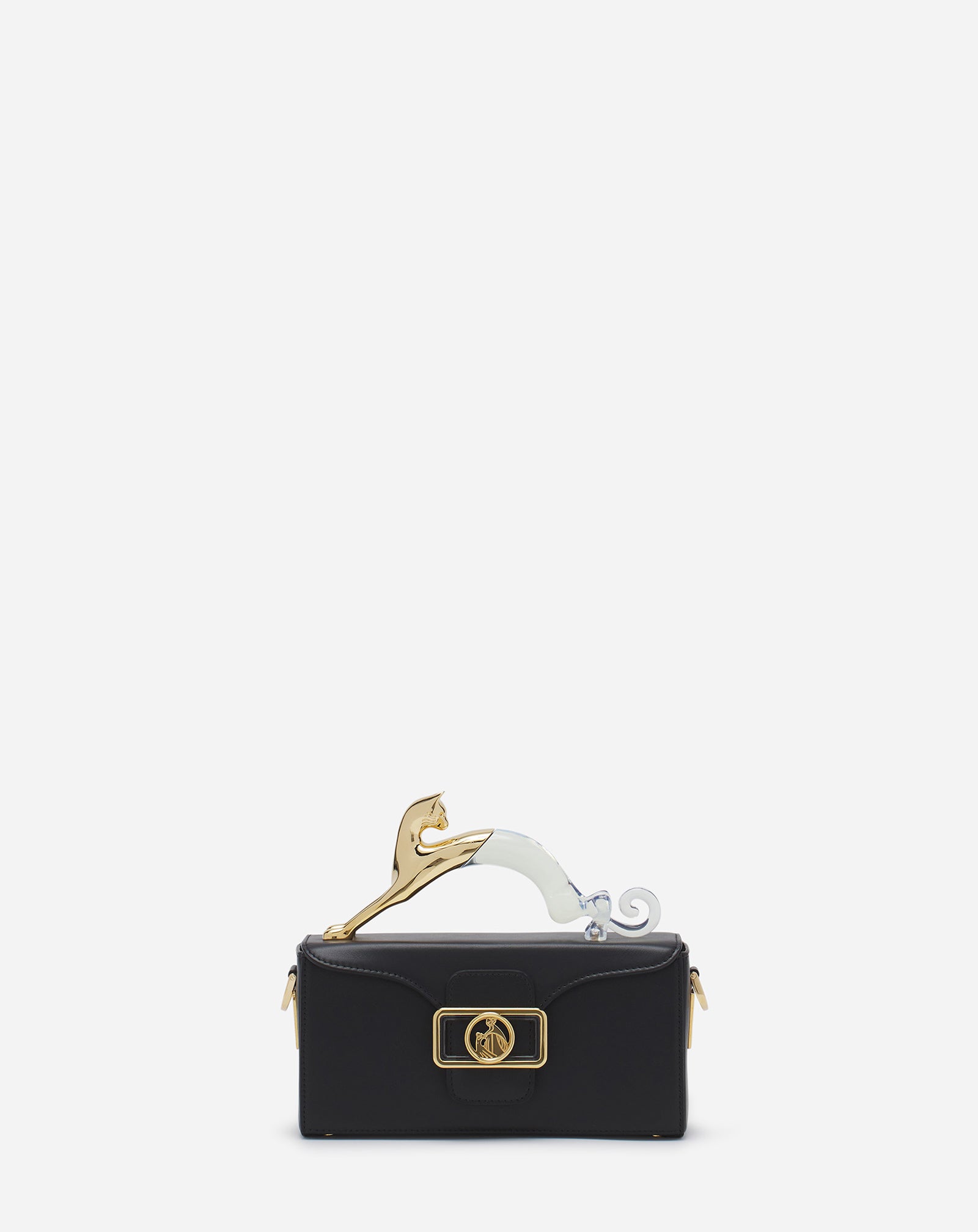 SAC PENCIL CAT NANO CHAT BI-MATIÈRE EN CUIR