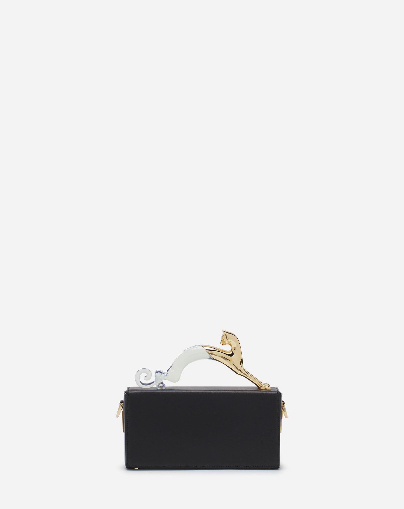 SAC PENCIL CAT NANO CHAT BI-MATIÈRE EN CUIR