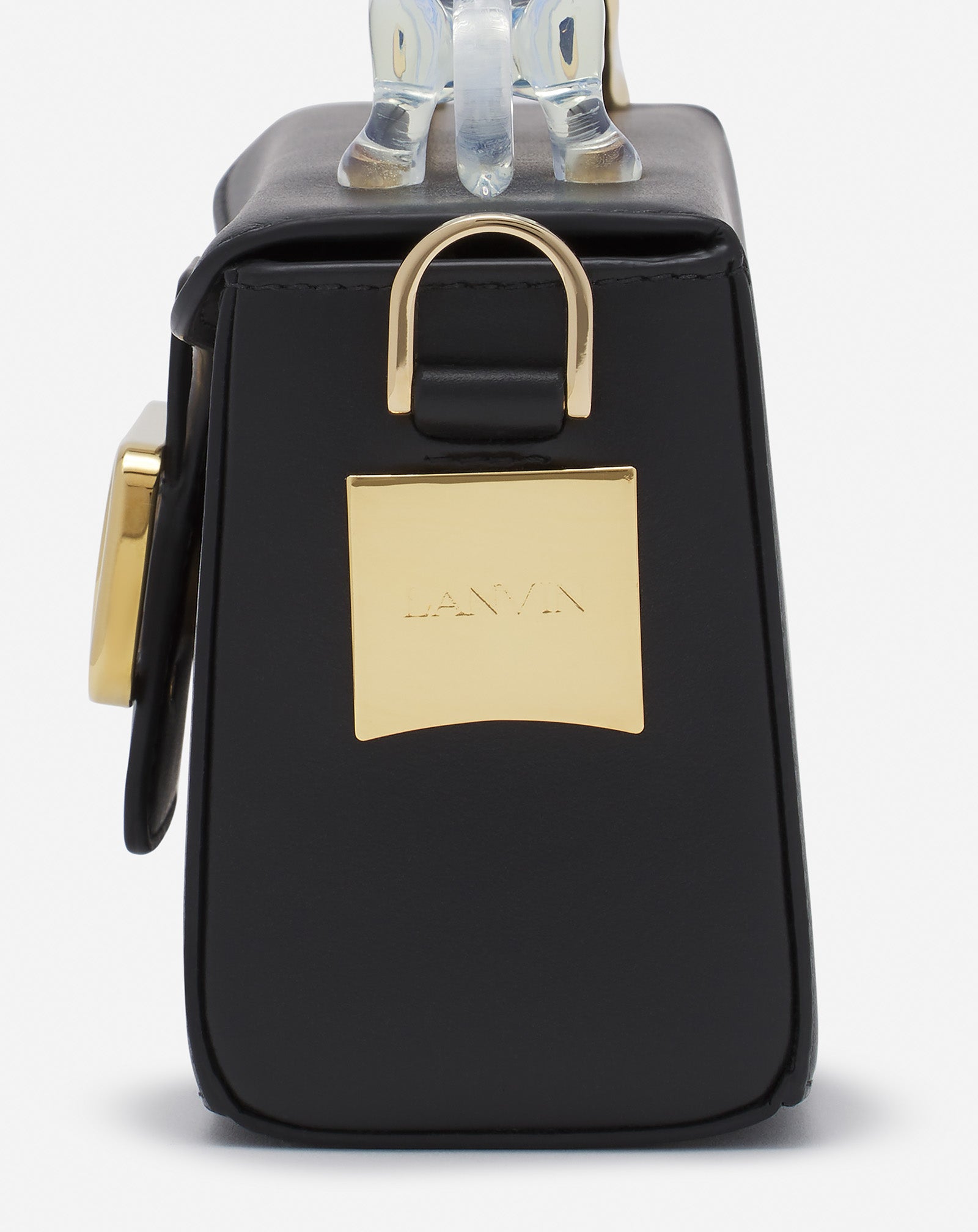 SAC PENCIL CAT NANO CHAT BI-MATIÈRE EN CUIR