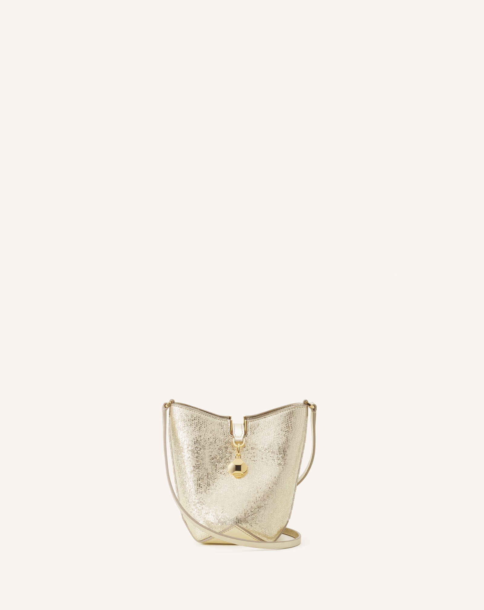 SAC SEAU NANO CATCH BY LANVIN EN CUIR MÉTALLISÉ CRAQUELÉ