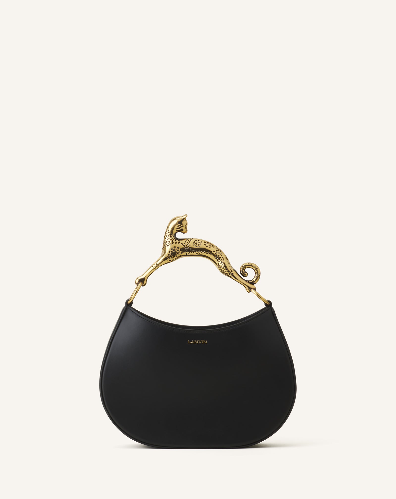 SAC HOBO CAT EN CUIR NOIR