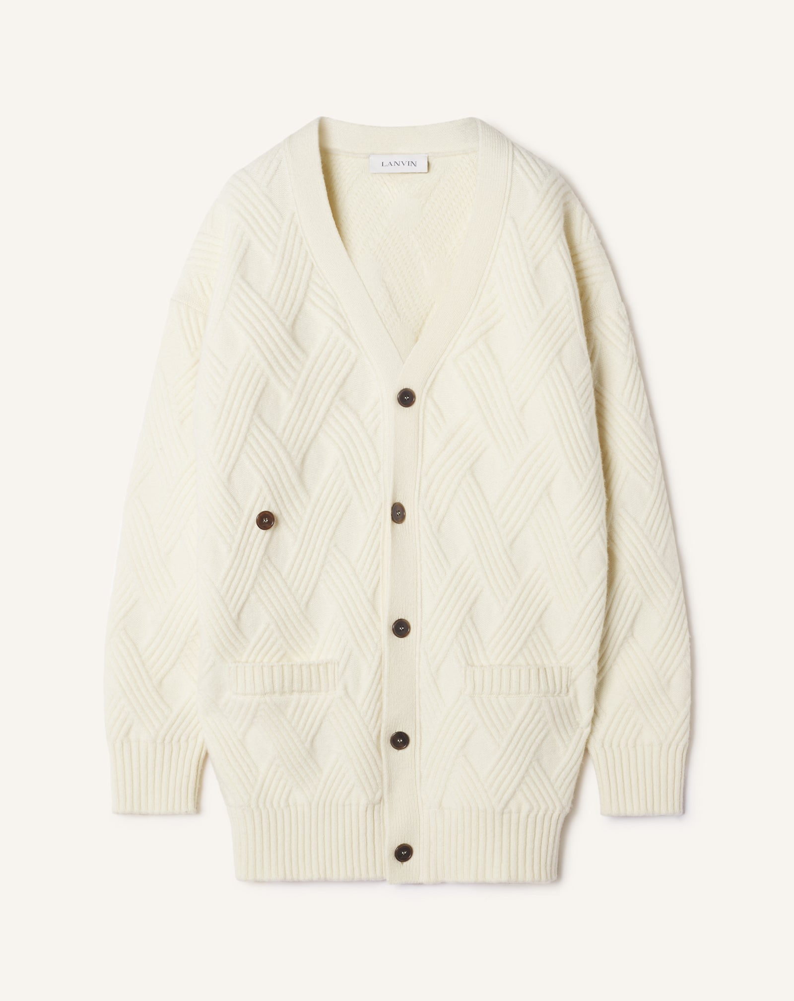 CARDIGAN AMPLE EN LAINE TORSADÉE