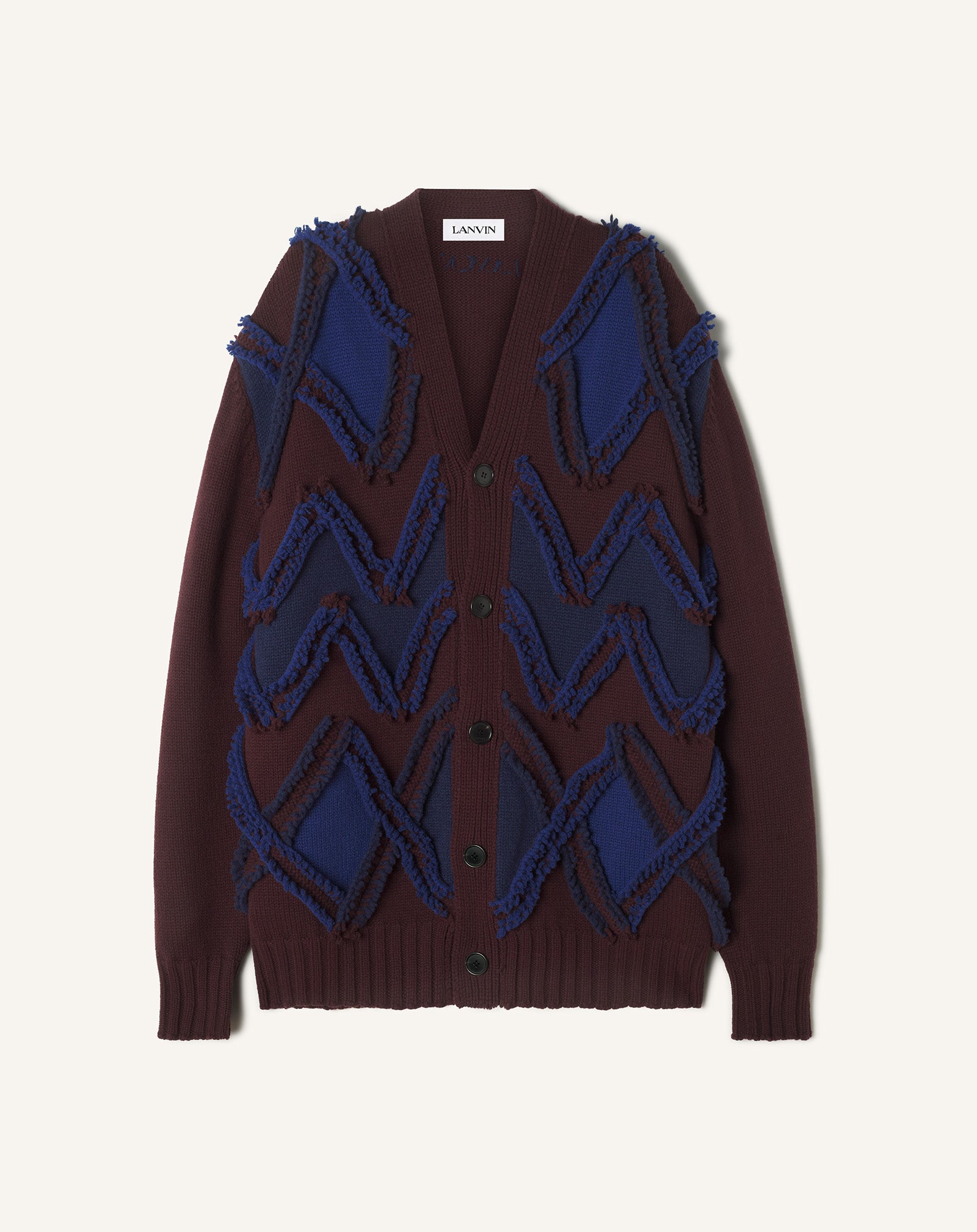 CARDIGAN OVERSIZE EN LAINE JACQUARD