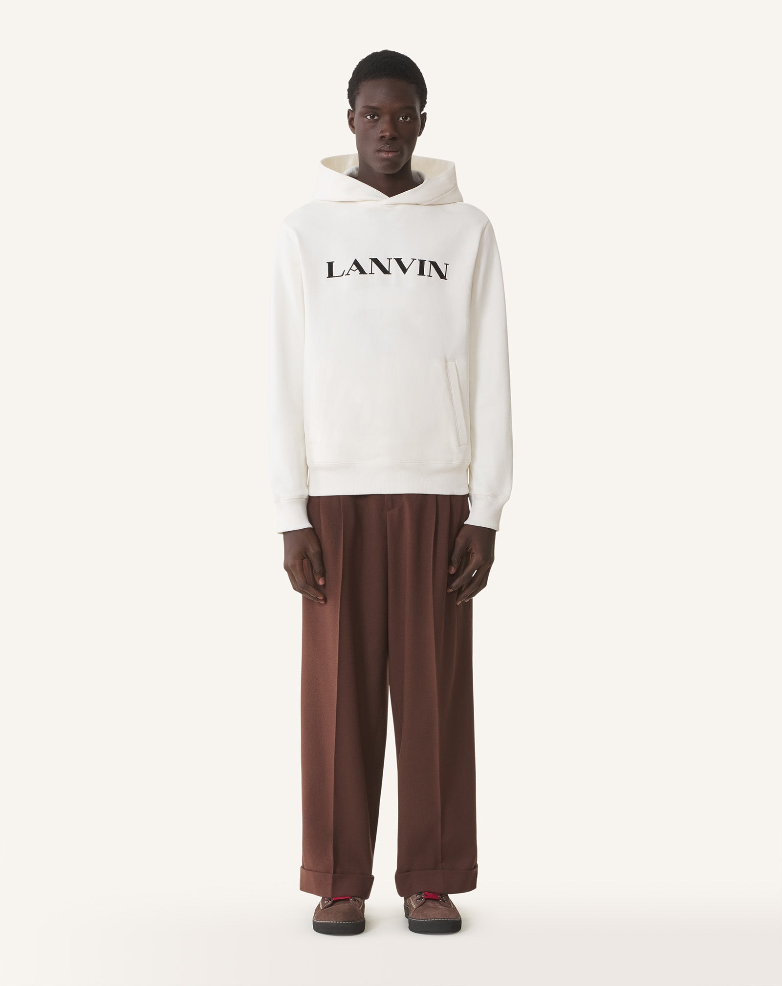 HOODIE BRODÉ LANVIN EN COTON BLANC
