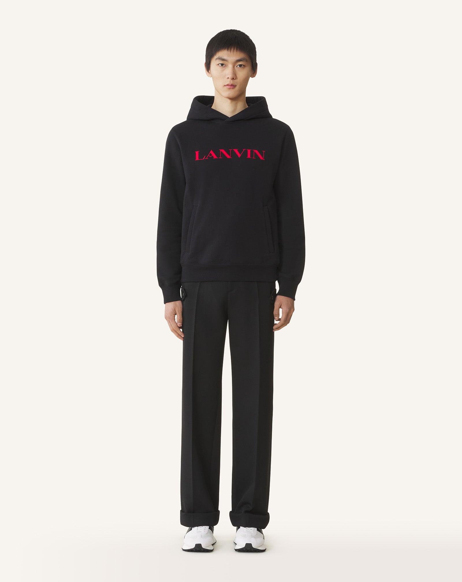 HOODIE BRODÉ LANVIN EN COTON NOIR