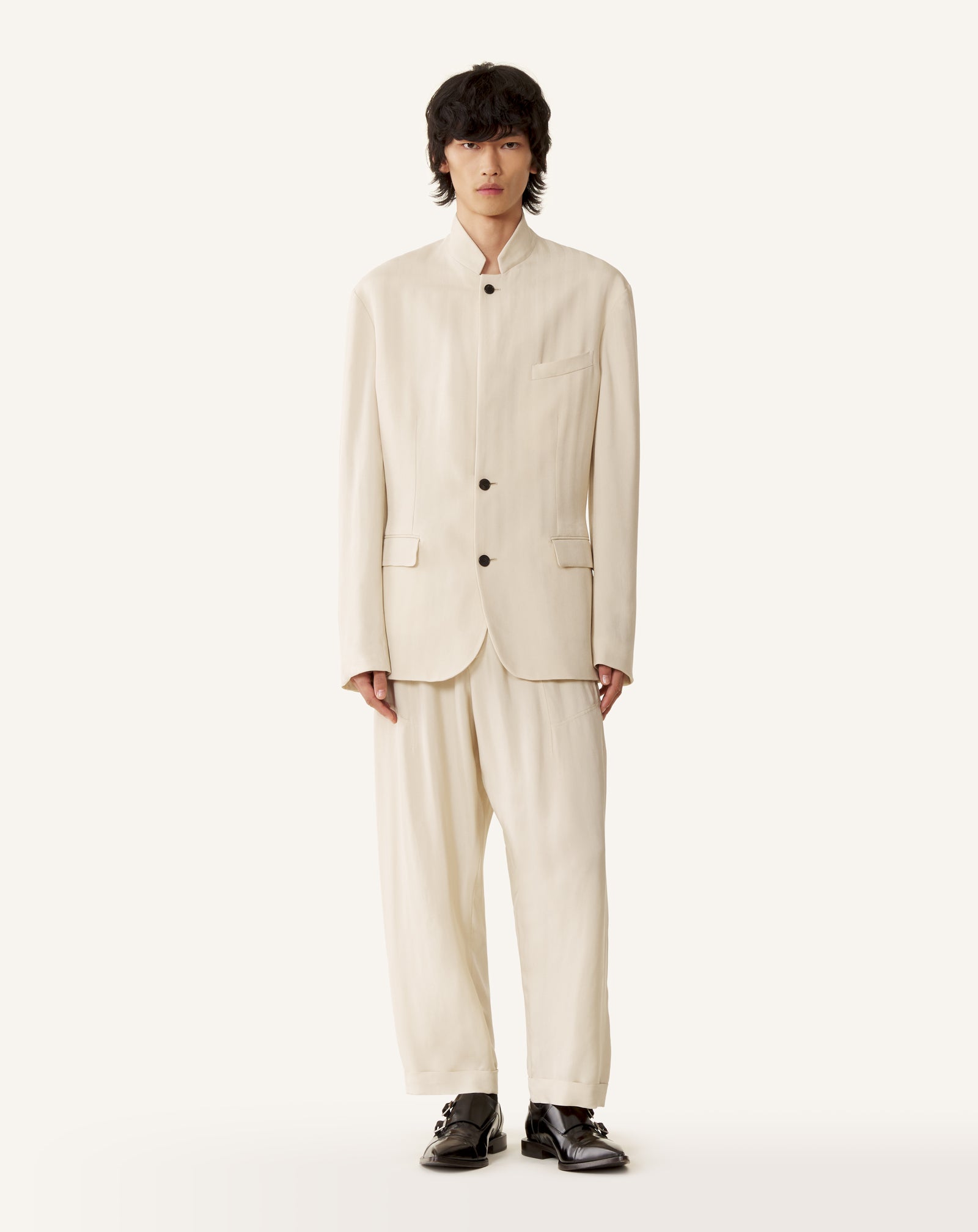 VESTE COL OFFICIER EN VISCOSE