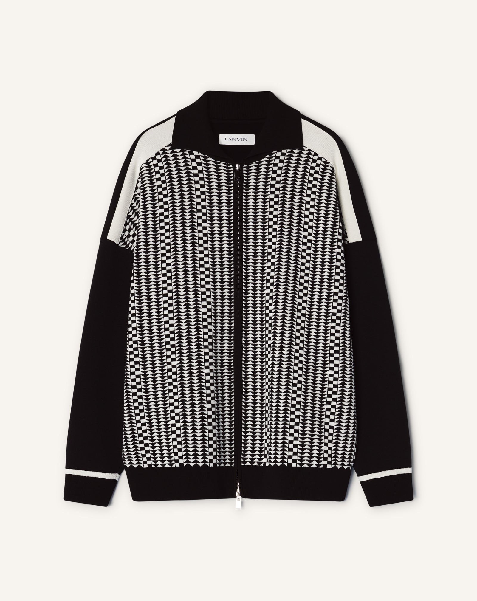 BLOUSON ZIPPÉ EN JACQUARD DE SOIE ET COTON