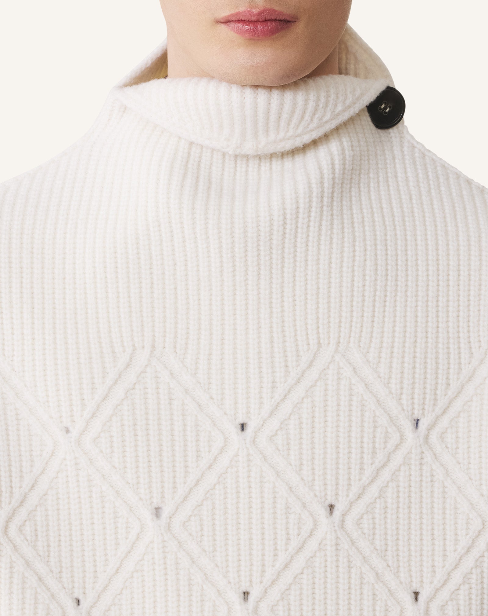 PULL SANS MANCHES DÉTAIL LOSANGE EN LAINE