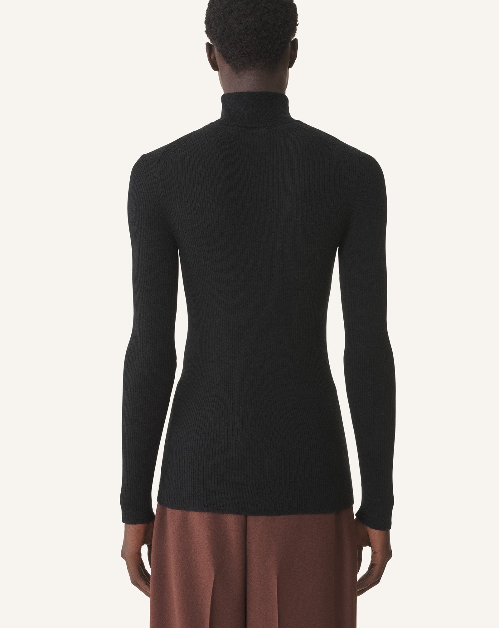 PULL COL ROULÉ EN MÉRINOS ET SOIE