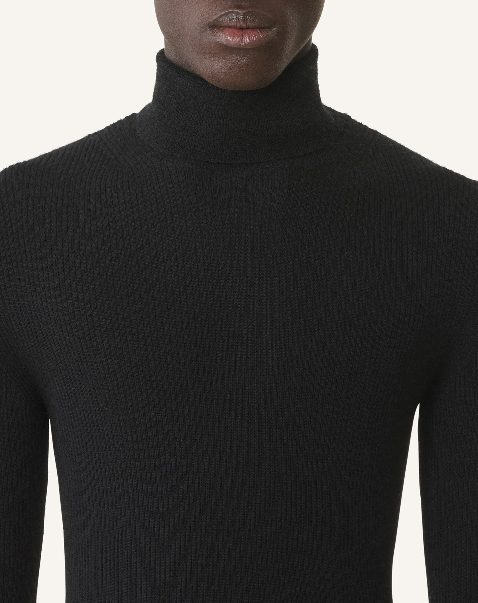 PULL COL ROULÉ EN MÉRINOS ET SOIE