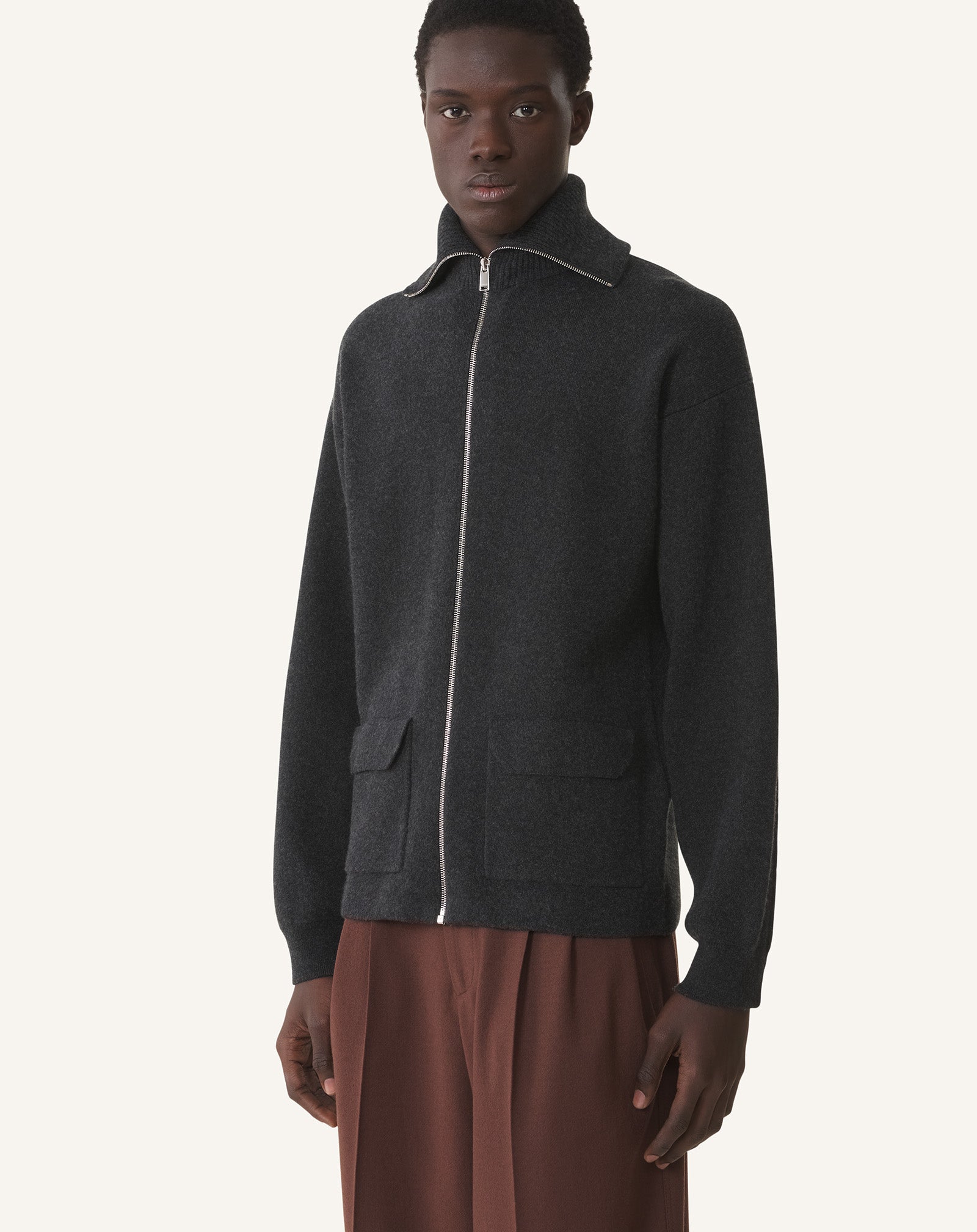 CARDIGAN ZIPPÉ EN CACHEMIRE