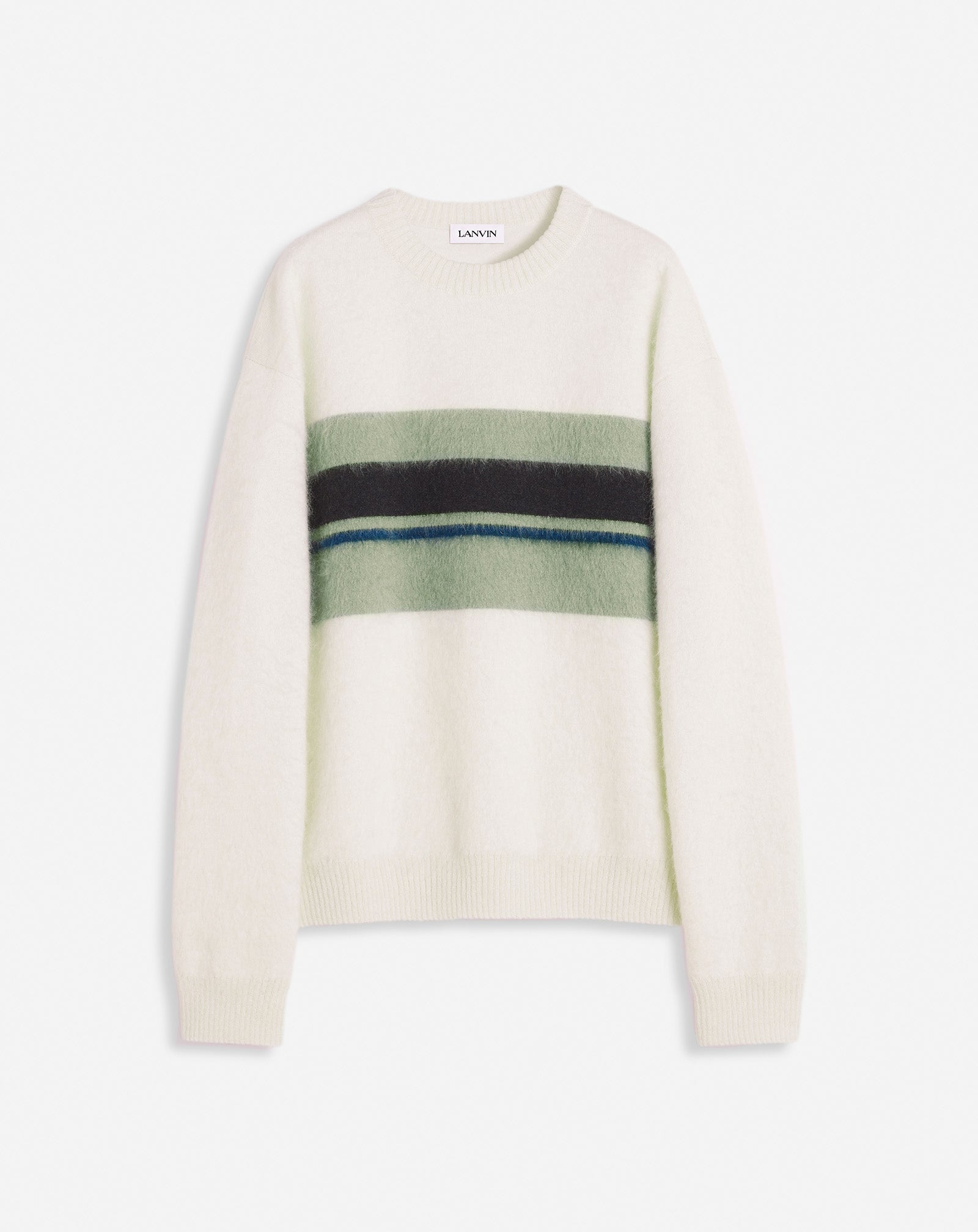 PULL À RAYURES EN MOHAIR BROSSÉ