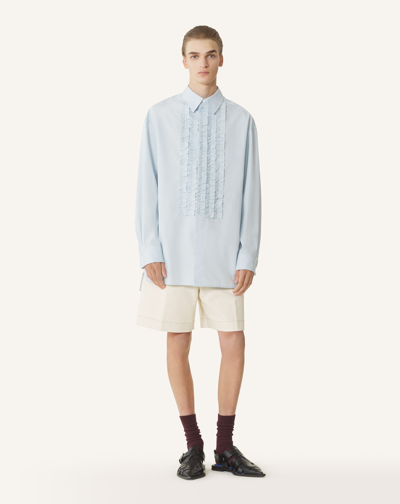 CHEMISE À PLASTRON EN POPELINE DE COTON