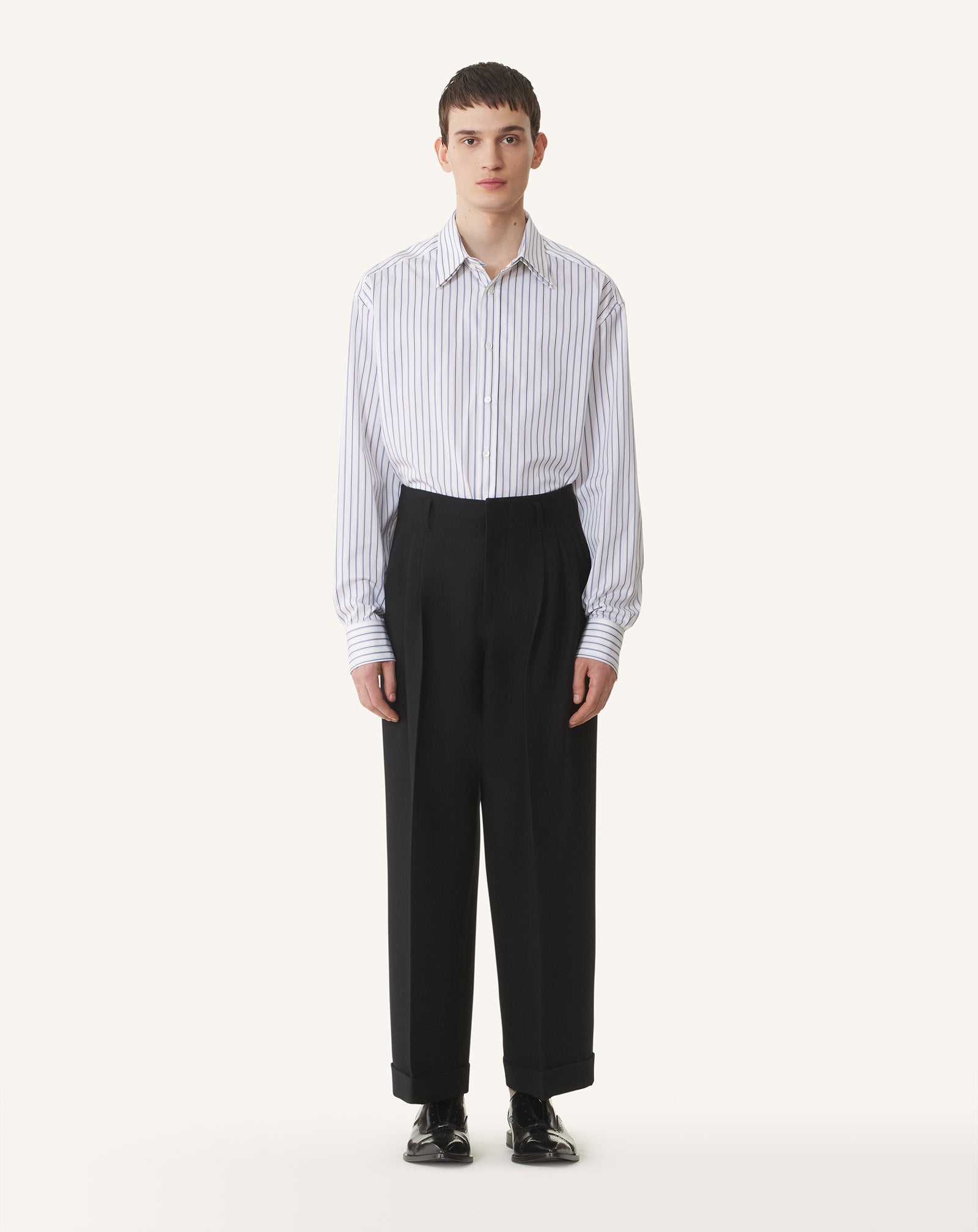 CHEMISE AMPLE EN POPELINE DE COTON À RAYURES