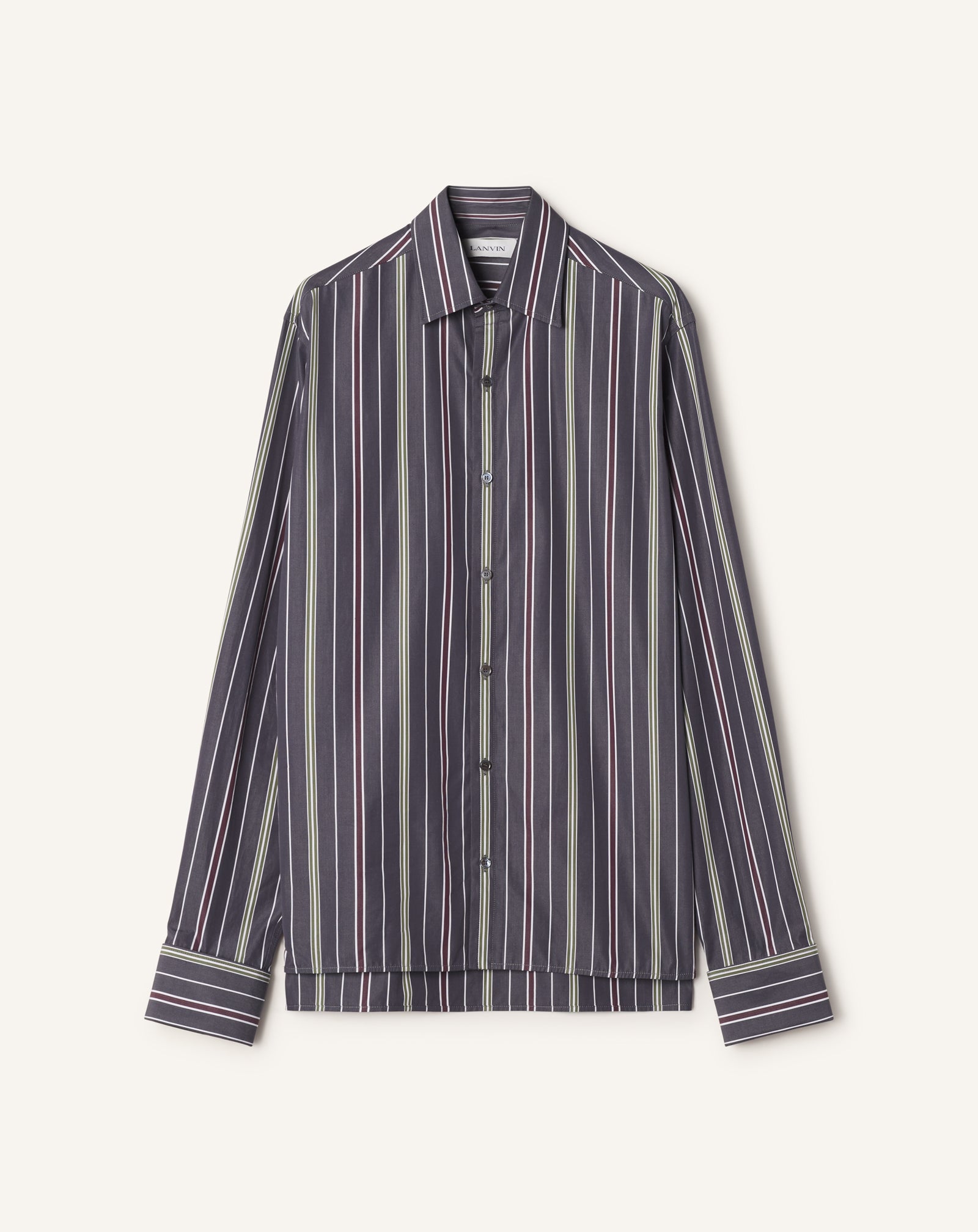 CHEMISE DROITE EN POPELINE DE COTON À RAYURES