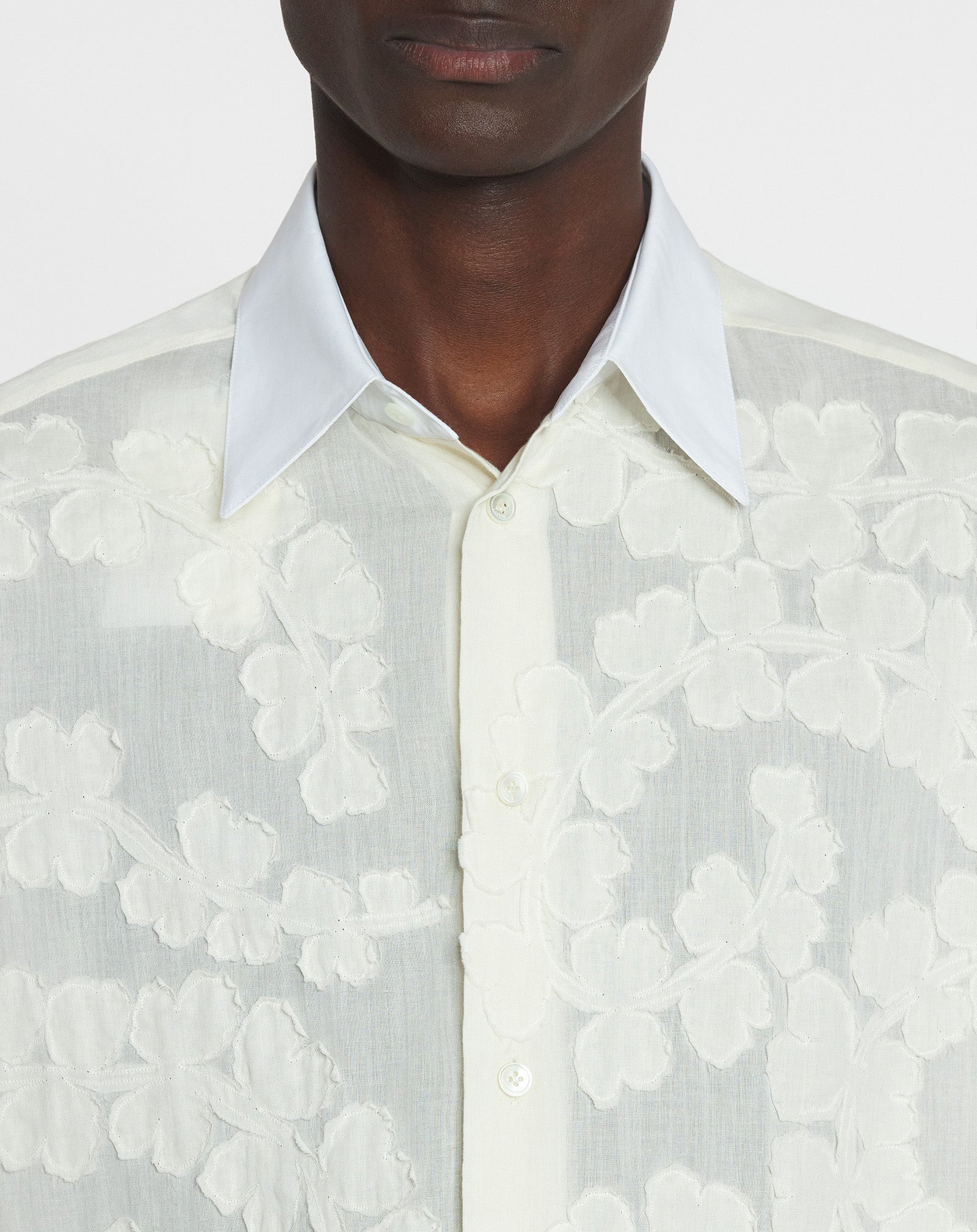 CHEMISE A DÉCOUPES EN VOILE DE COTON